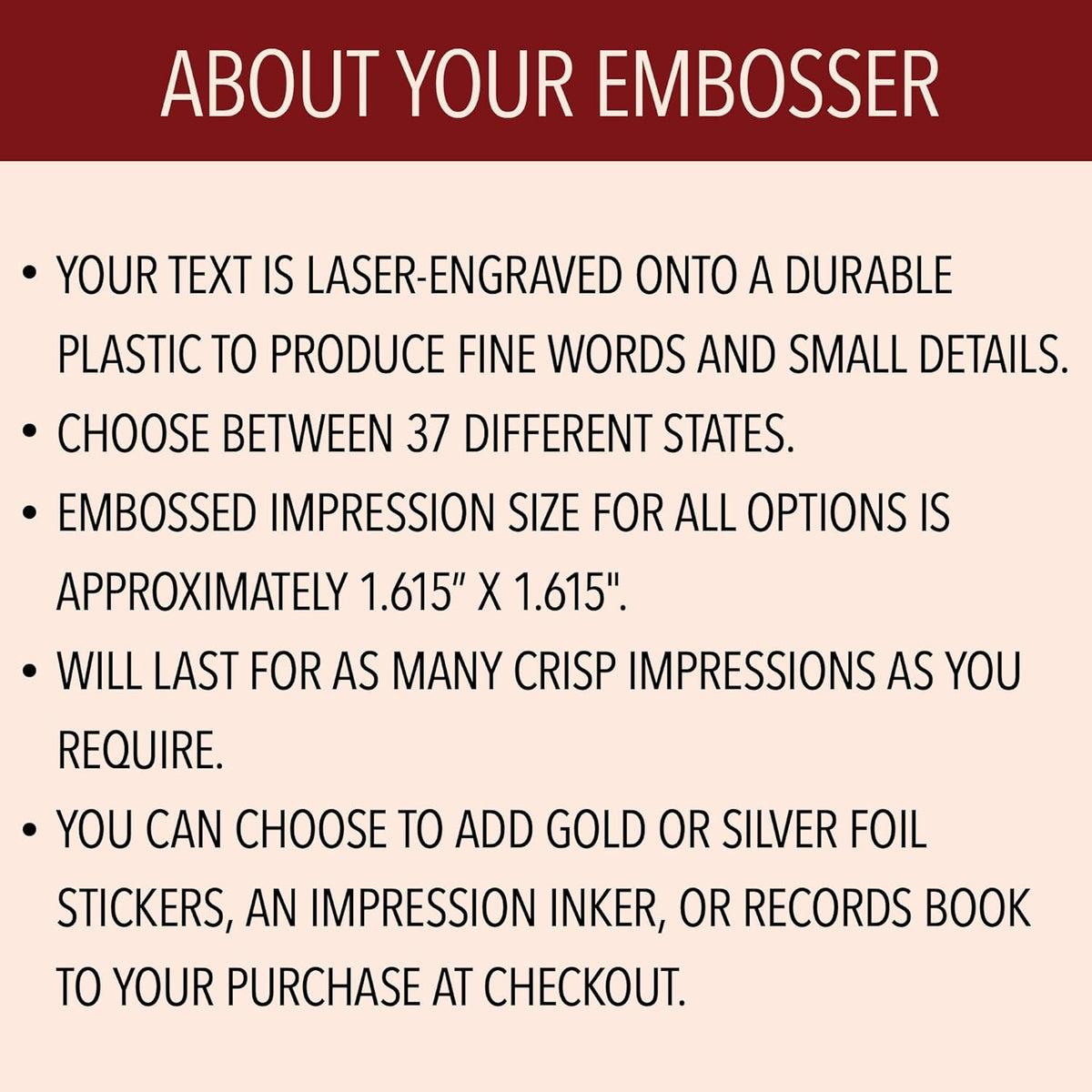 Custom Notary Embosser, Customizable for 37 Total States, Embossed Notary Seal | Great for Official Documents and Paperwork | Great Way to Certify Your Documents (Wyoming)