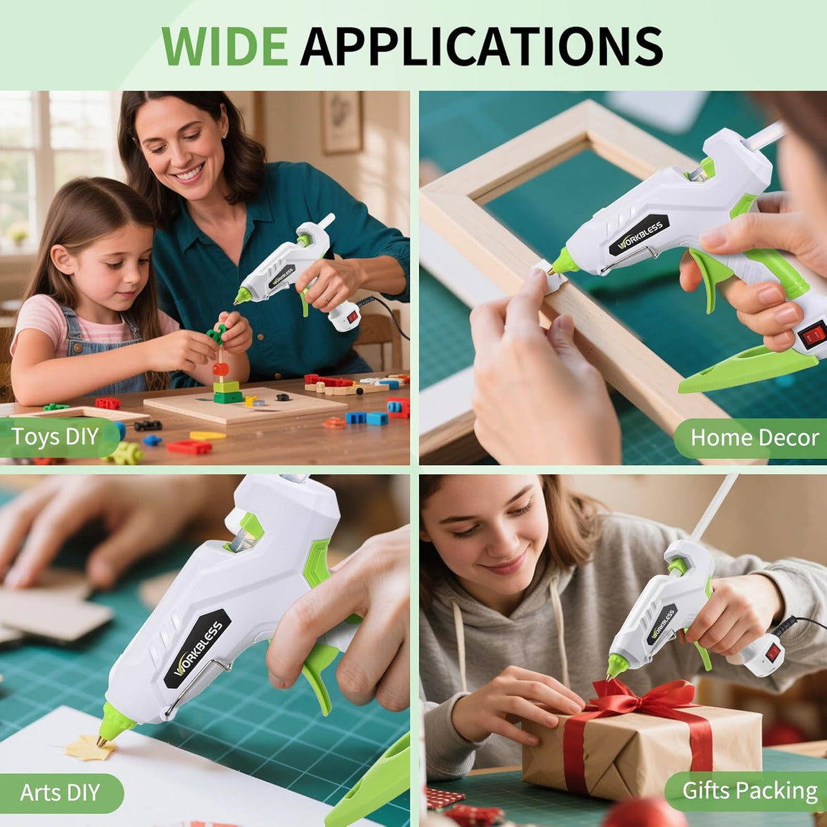 WorkBless Hot Glue Gun, Dual Temp Glue Gun 60W/100W, Fast Heating Heavy and Duty Glue Gun with 20PCS Full Size Glue Sticks for Arts, Home Repair, Professional DIY & Industrial Use