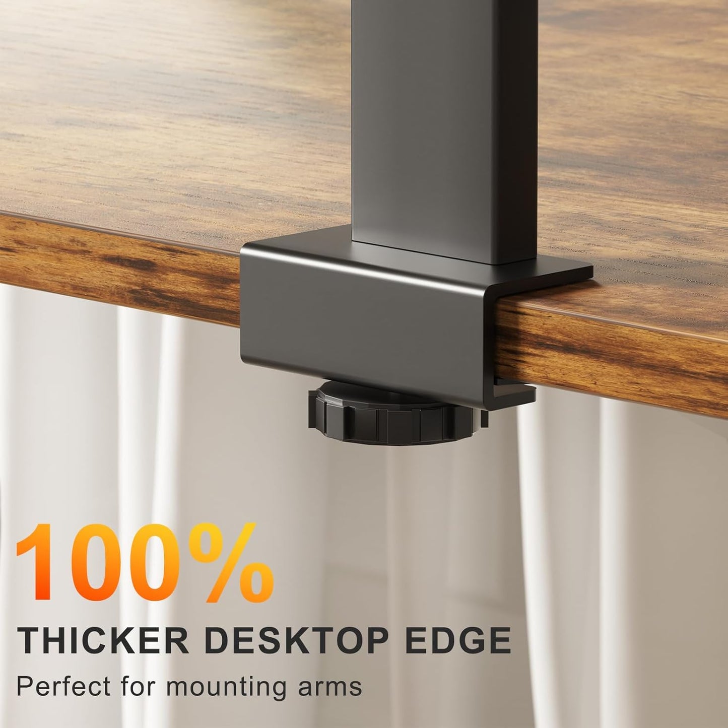 40x24 Inches Whole Piece Electric Standing Desk, Seamless One Piece Height Adjustable Sit to Stand up Desk for Home Office, Ergonomic Computer Workstation, Rustic Brown