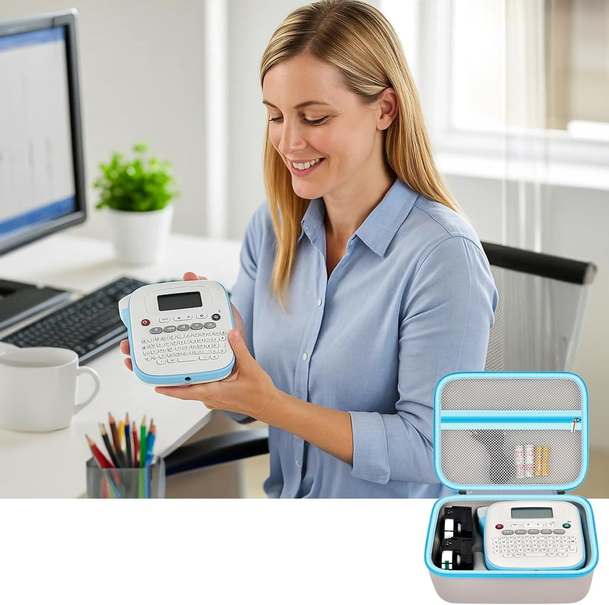 GWCASE Portable Case for Brother P-Touch PT-N20 /for PT-N25BT PT-N25BTV3 Label Maker, Organizer for Label Maker and Accessories, Travel and Office Essentials(Bag Only)