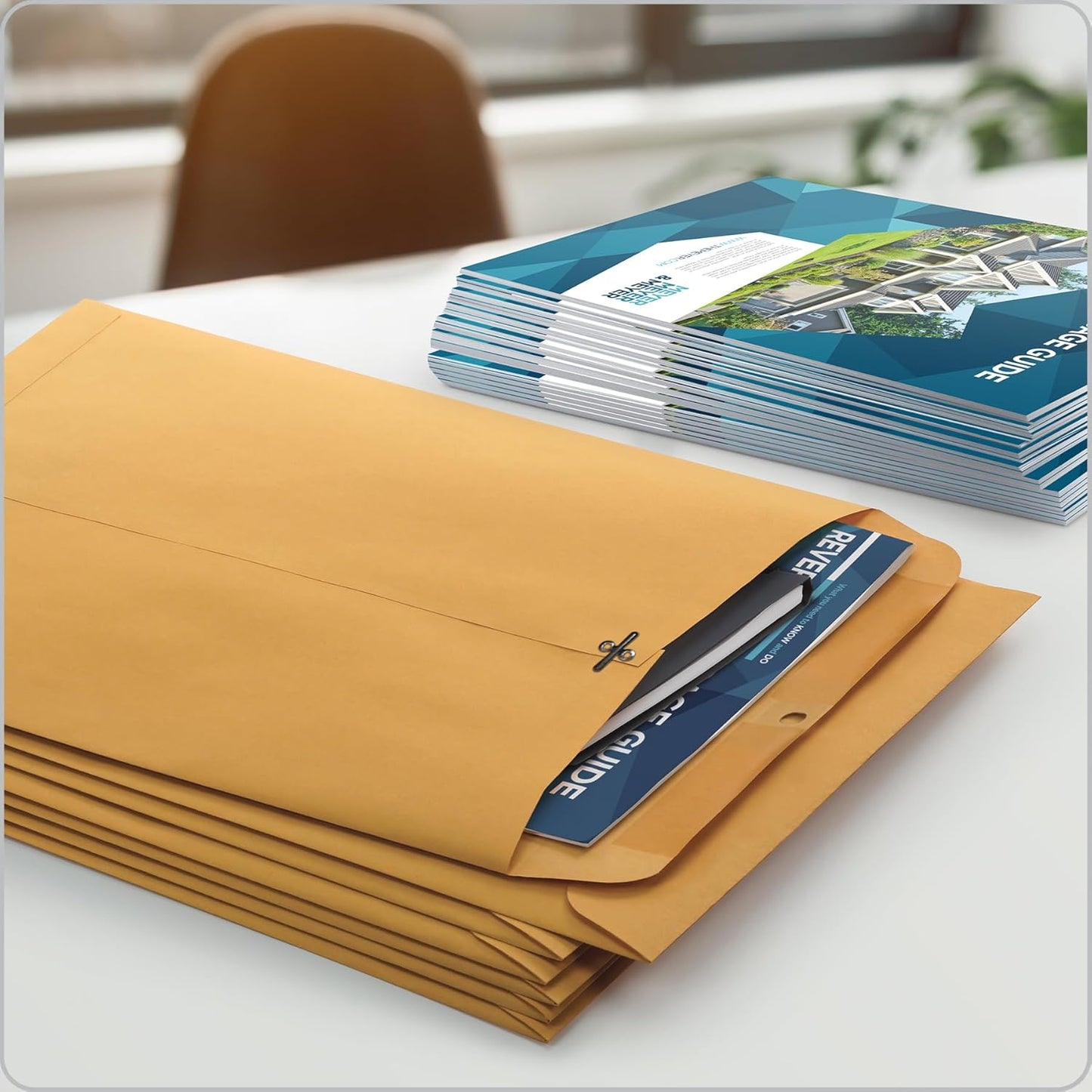 Quality Park, QUA37893, Gummed Kraft Clasp Envelopes, 100 / Box, Kraft, 9.5 x 12.5 Inches