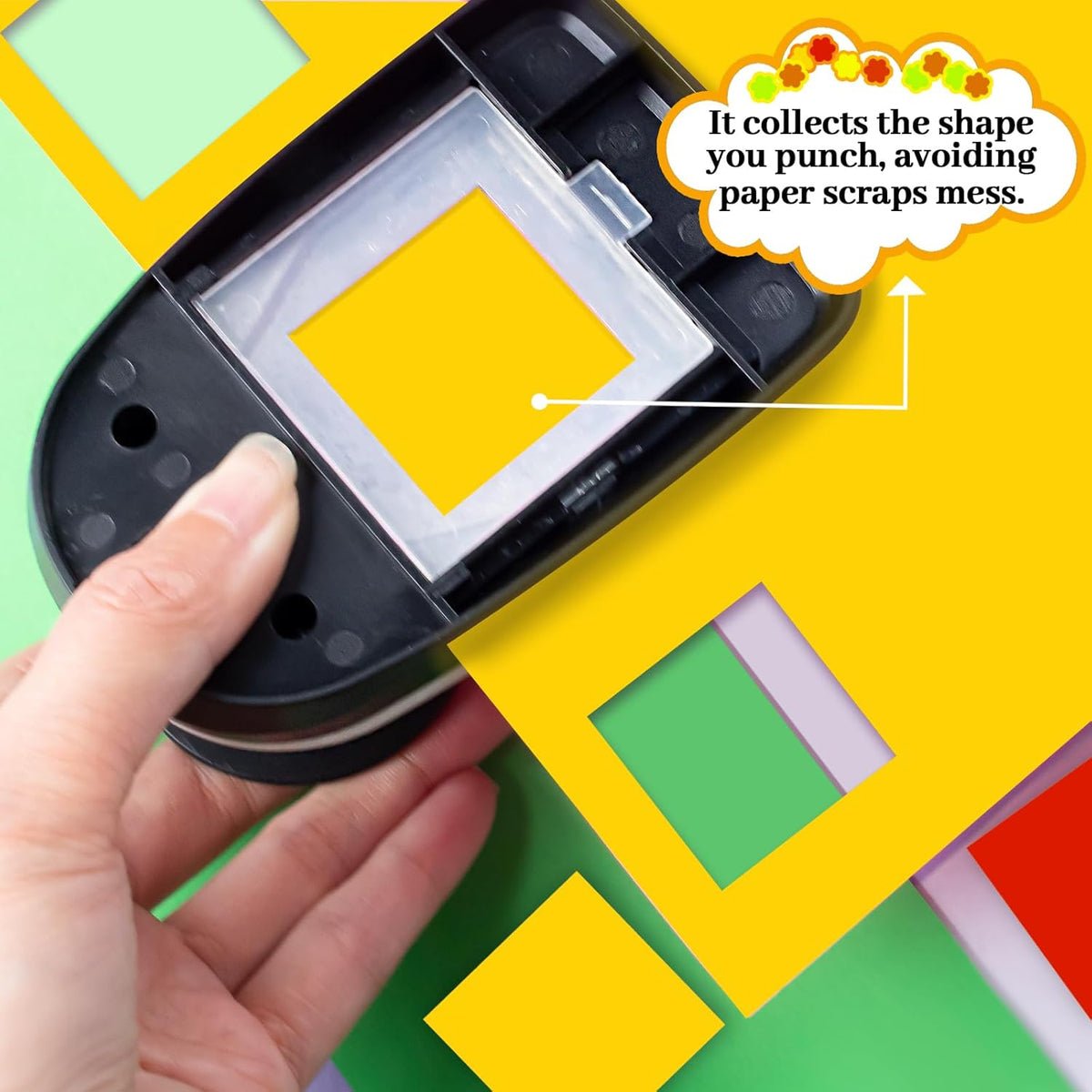 Square Hole Punch, 1.5 inch Square Paper Punch, Squares Punches for Paper Crafts, Scrapbooking Punches, Shape Hole Puncher, Squares Craft Puncher