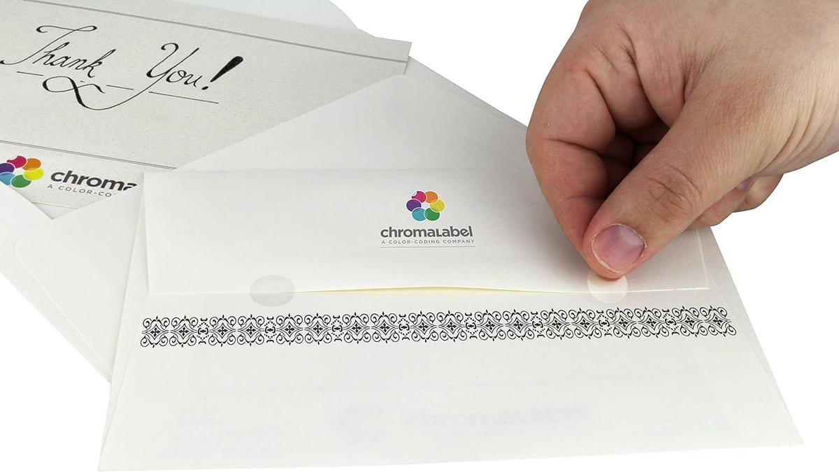 ChromaLabel 0.50 inch Round Label Clear Transparent Dot Stickers, 1000 Labels per Roll, Non-Perforated