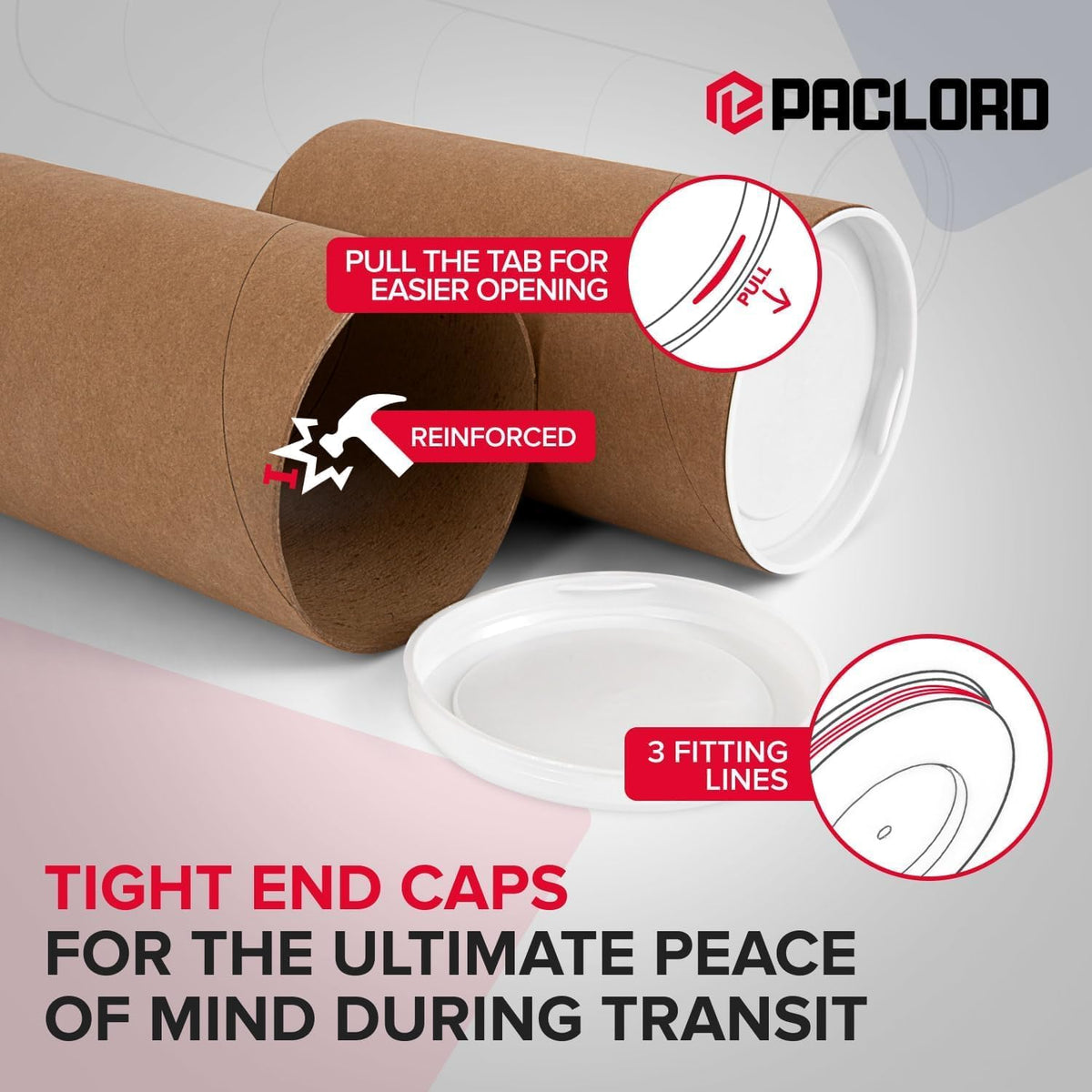 3" x 6" Heavy-Duty Reinforced Cardboard Mailing Tube, Pack of 6 Tubes with 12 Caps – Secure USPS Approved – Great for Shipping and Storing of Prints, Artwork, Posters or Documents