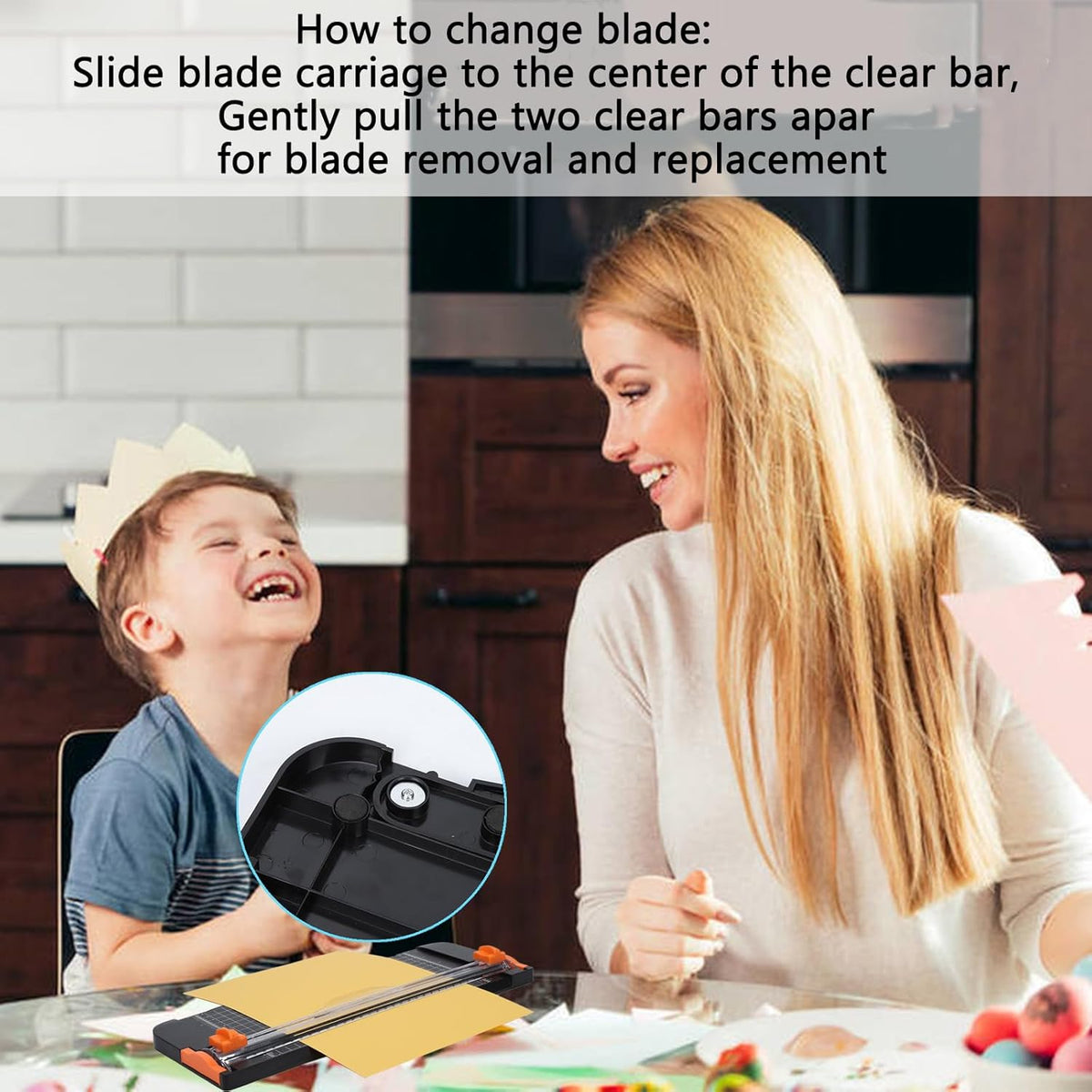 A4 Paper Cutter -12 Inch Paper Trimmer with 2pcs Replacement Blades with Safeguard Side Rulerfor Cut Gift Card,Coupon,Label, Cardstock,Photo