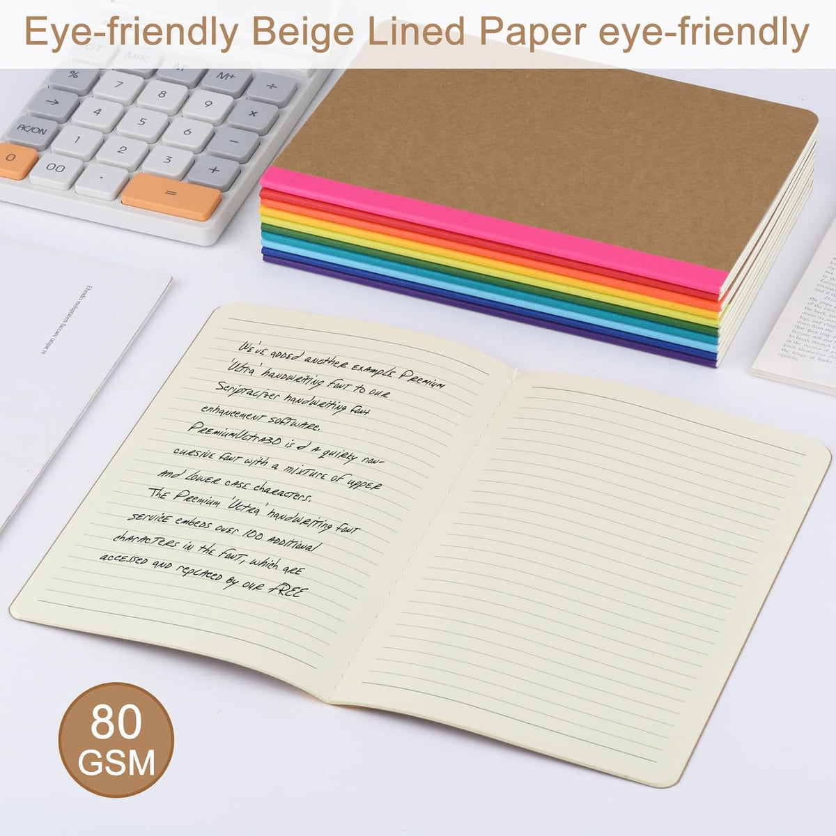 ZCZN 50 Pack Colorful Lined Notebooks Bulk, A5 Journals with 10 Colors, 60 Pages/30 Sheets, 8.3x5.5 Inch, College Ruled Paper, Travel Writing Journal Notebooks for Work,School(50 pack,10 colors)