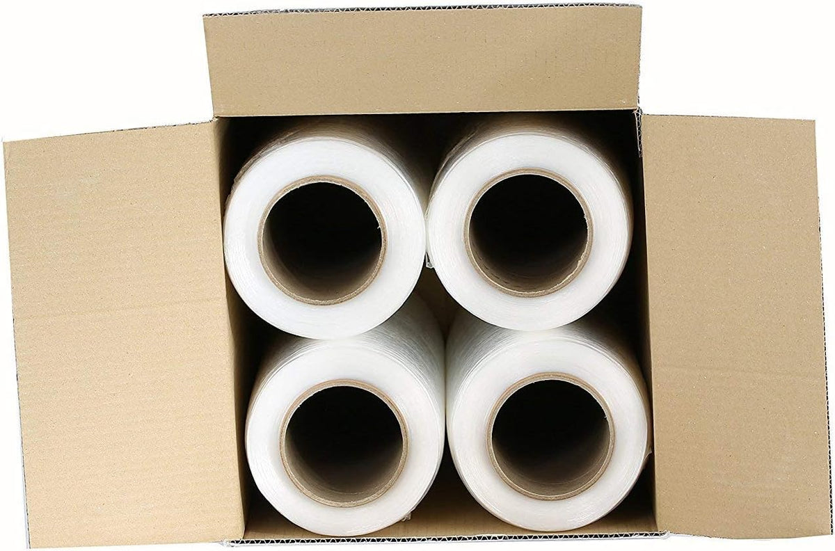 8 Rolls 18" x 1500 Ft Stretch Wrap Heavy Duty, Industrial Strength Shrink Wrap, 55 Gauge High Performance Stretch Film Replaces 80 Gauge Low Films, Clear Hand Stretch Wrap