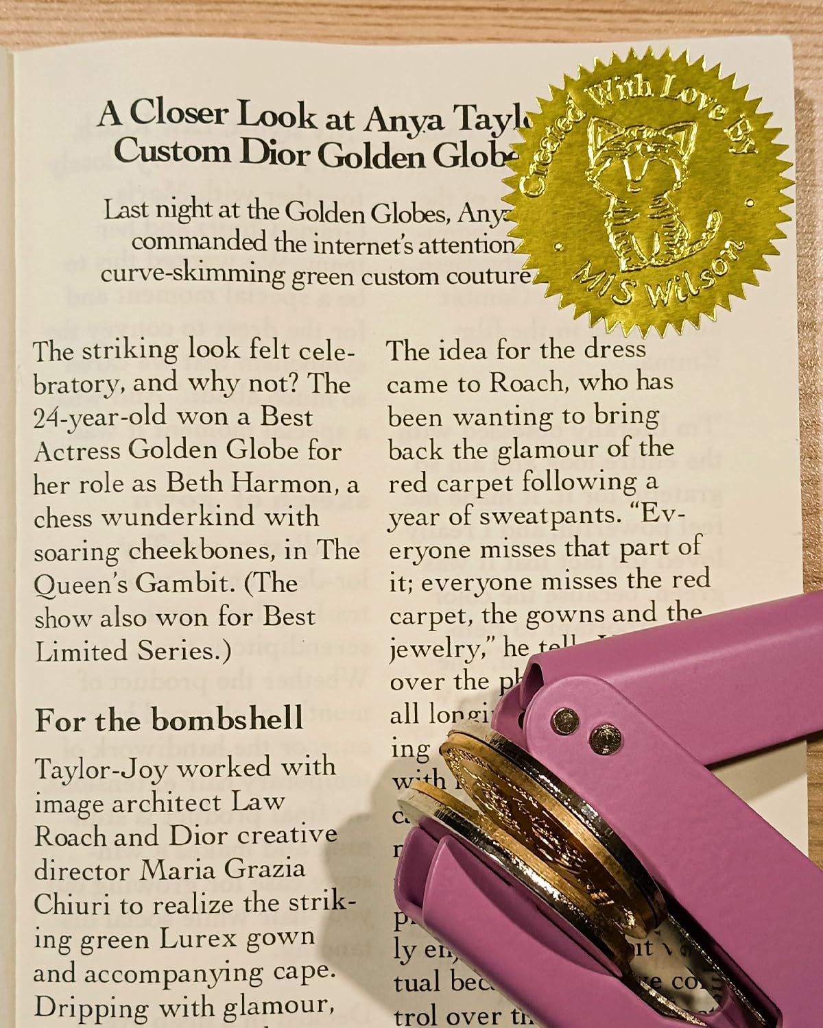 Personalized Book Embosser Stamp with Handle Set, Custom Self-Inking Library Stamp with Name & Design, Elegant Invitation Seal from Library Stamp Kit, Birthday, Book Lover Gifts (Butterfly & Bee)