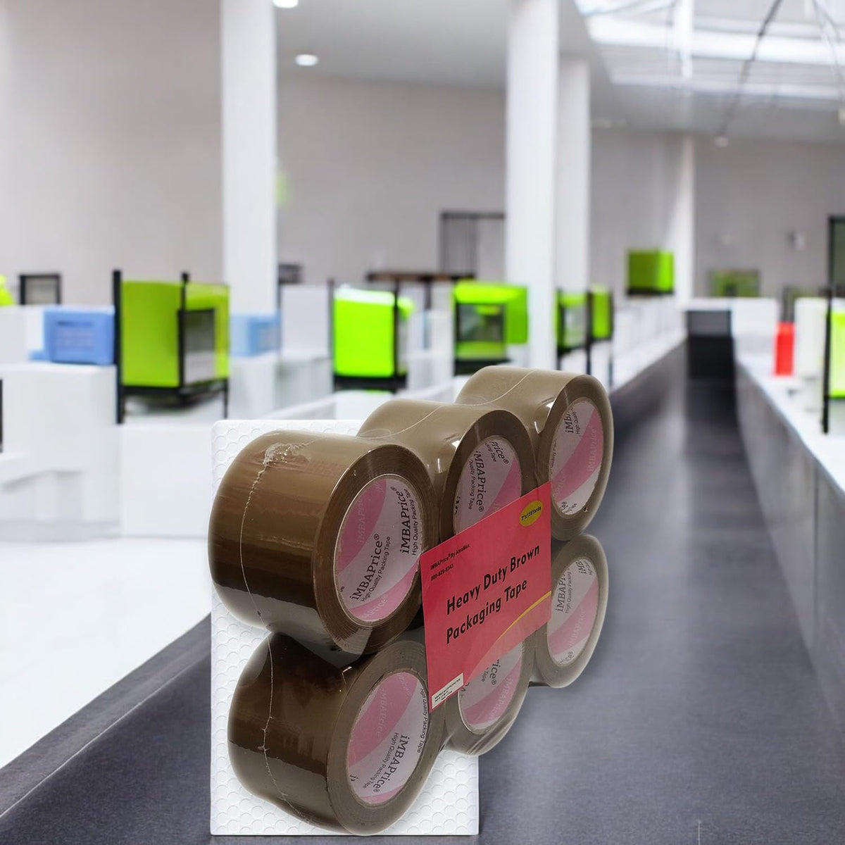 iMBAPrice 3-Inches Brown/Tan Color Shipping Packaging Tape 6 Roll of 110 Yard (6 x 330 Feet) Long 3" Packing Tape for Sealing Boxes, Packaging Parcels, Moving and Storage