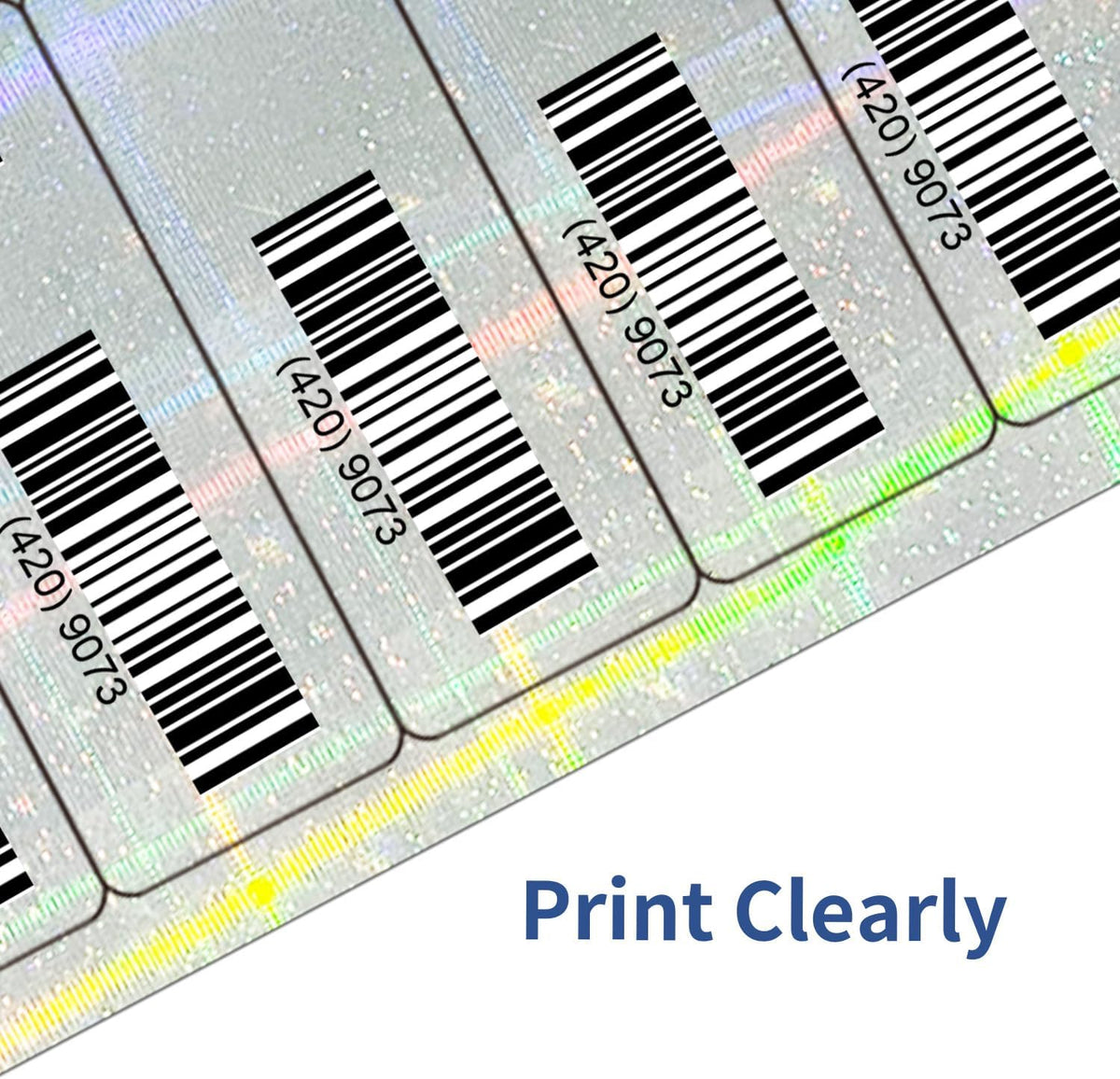 STARLIBOO 1" x 2-5/8" Address Labels- Holographic Color Stickers for Laser/Ink Jet Printer mailing Labels 8.5"Γ11"- Holographic Silver/ 30 per Sheet