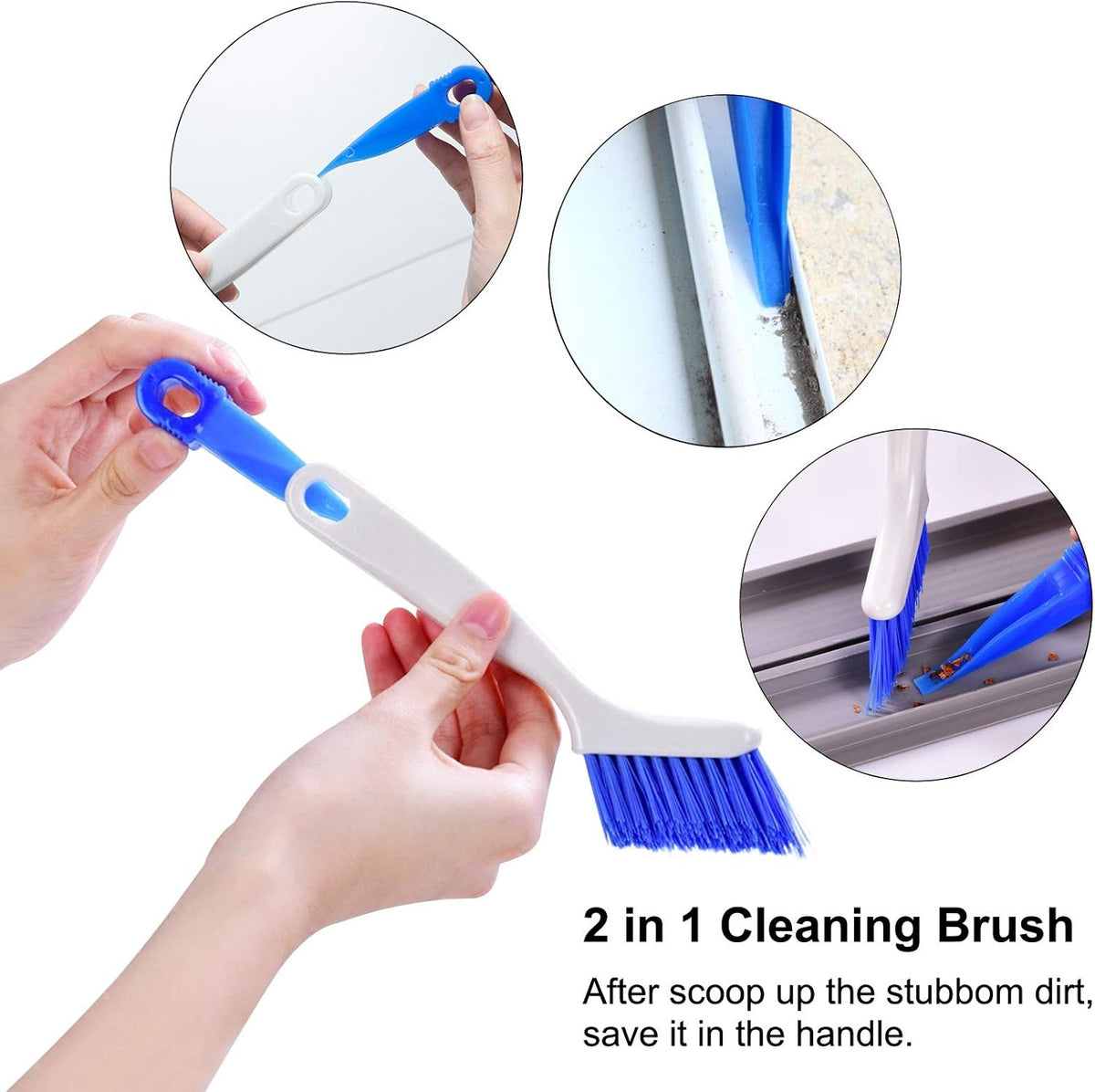 2 Pcs Cleaning Brush Small Scrub Brush for Cleaning Sink Scrub Brush with Handle, Bathroom Kitchen Edge Corner Grout Cleaning Brushes for Household Use, Window Track Cleaning Brush