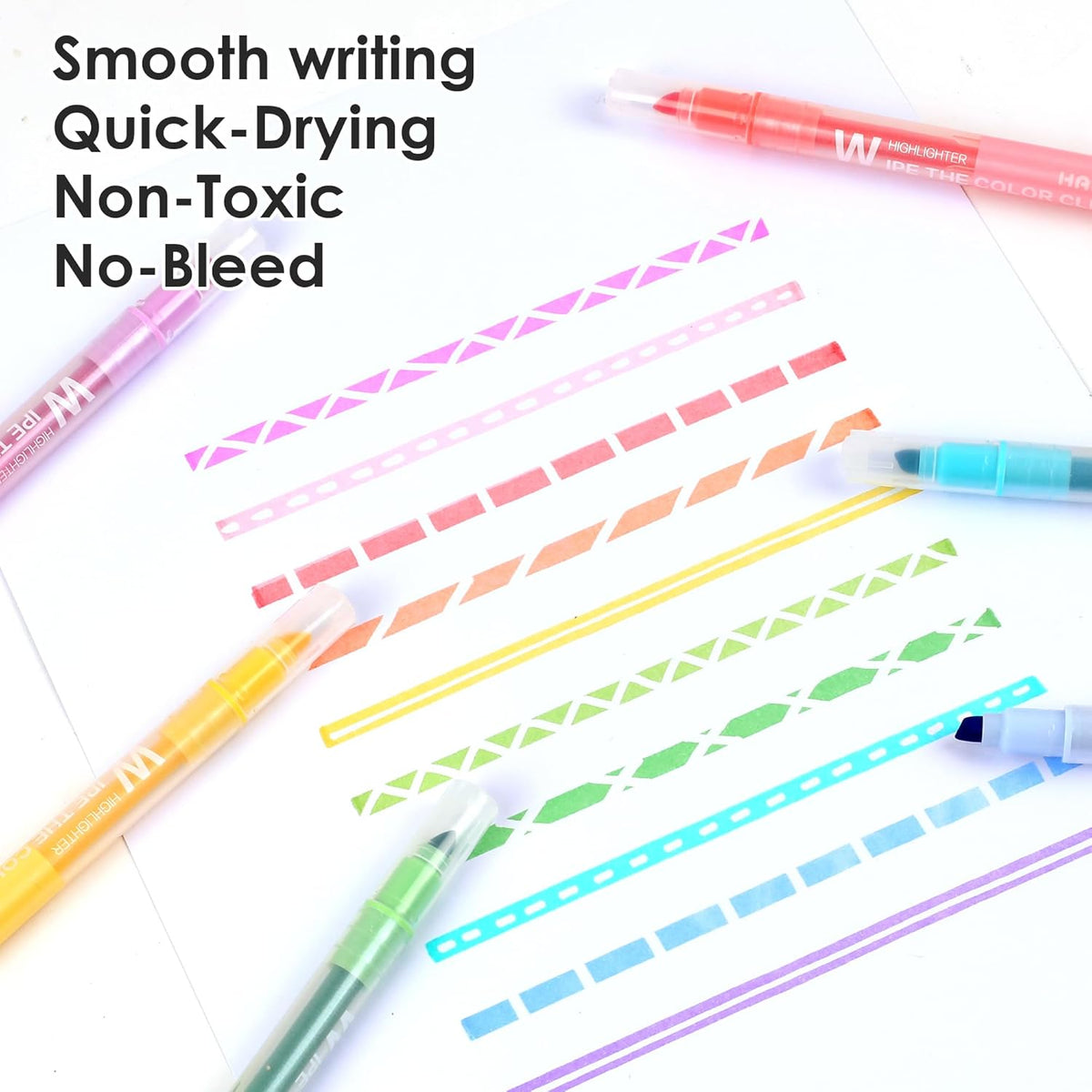 Erasable Highlighters,10 Colors,Cute Erasable Highlighter for Bibles Journaling Supplies,Pastel Highlighters Assorted Colors,Soft Chisel Tip No Bleed Through,Aesthetic Highlighters Erasable