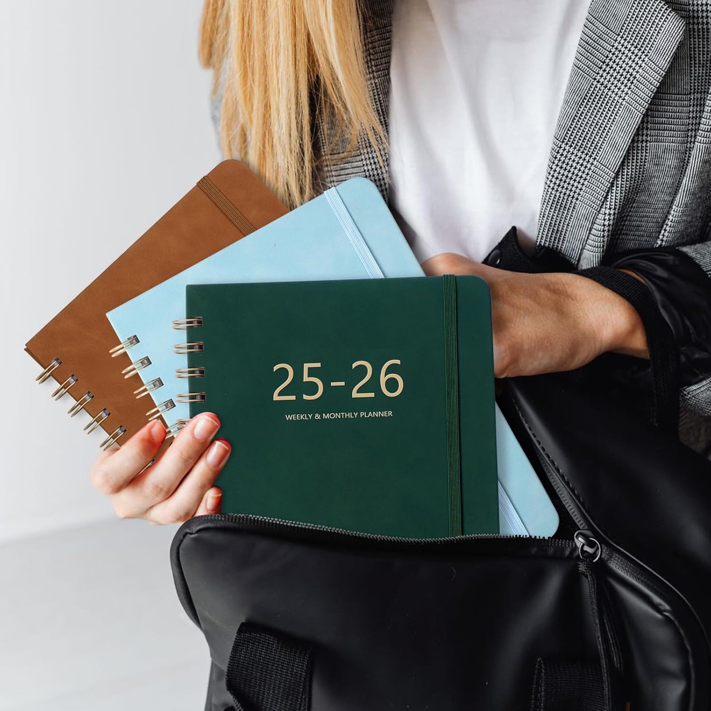 Academic Planner 2025-2026, Weekly and Monthly Calendar Planner, July 2025 - June 2026, 6.4" x 8.5", Faux Leather Cover Yearly Teacher Student Planning Agenda Book with Tabs, Pocket, Notes(Green)