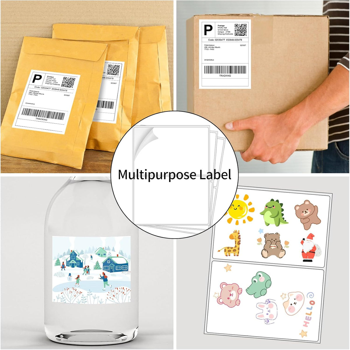 Coopaty Half Sheet Shipping Labels 8.5" x 5.5" Sticker Labels for Laser & Ink Jet Printers, 2 Per Page Self Adhesive Mailing Labels for Packages (500 Sheets, 1000 Labels)