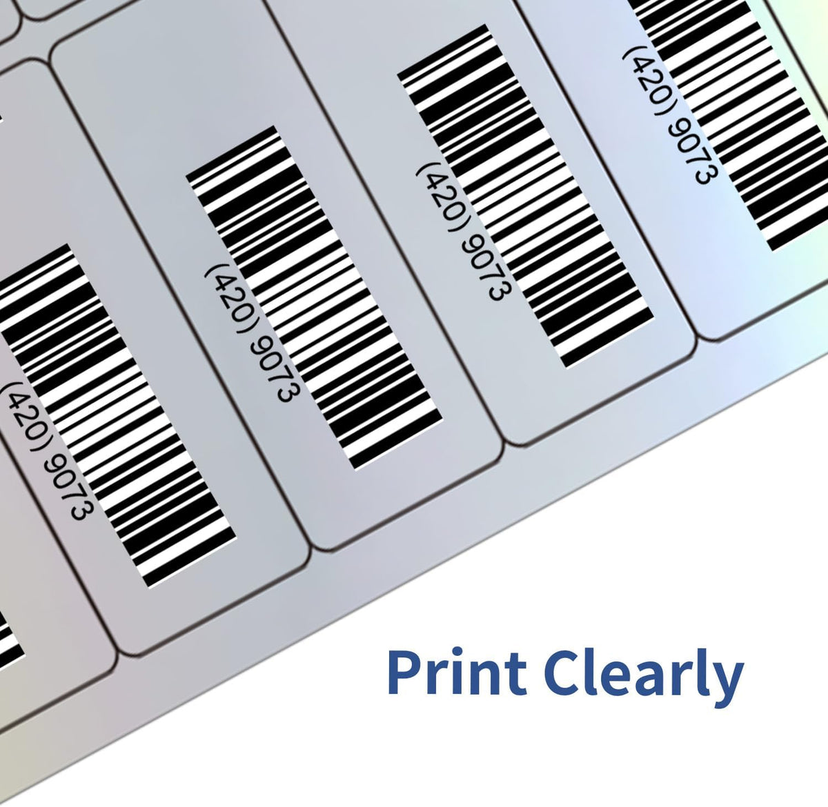 STARLIBOO 1" x 2-5/8" Address Labels- Holographic Color Stickers for Laser/Ink Jet Printer mailing Labels 8.5"Γ11"- Holographic Silver