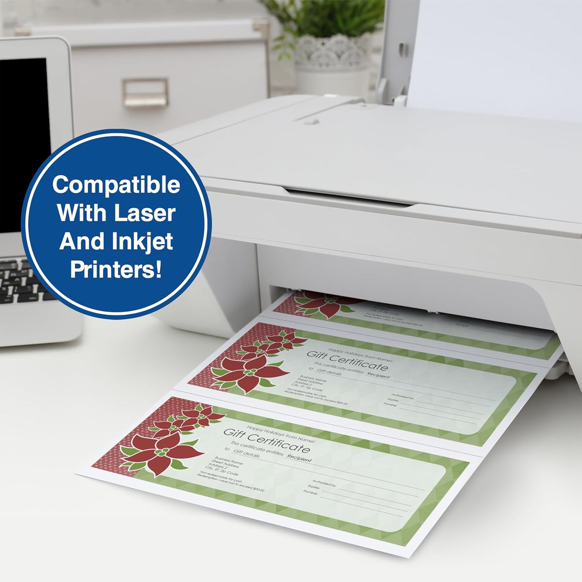 PrintWorks Professional 3 Part Perforated Paper 8.5” x 11” - Perfect For W-2, 1099, & Statement Use - Made in the USA - 2500 Sheets - 24 lb - Printer Compatible - White (04122C)
