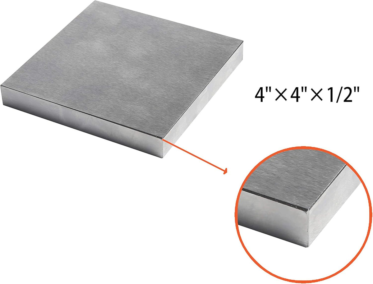 HimaPro Steel Bench Block 4"x4" Flat Anvil Jewelers Tool Metal Bench Block for Jewelry and Stamping (4"X4"X1/2")