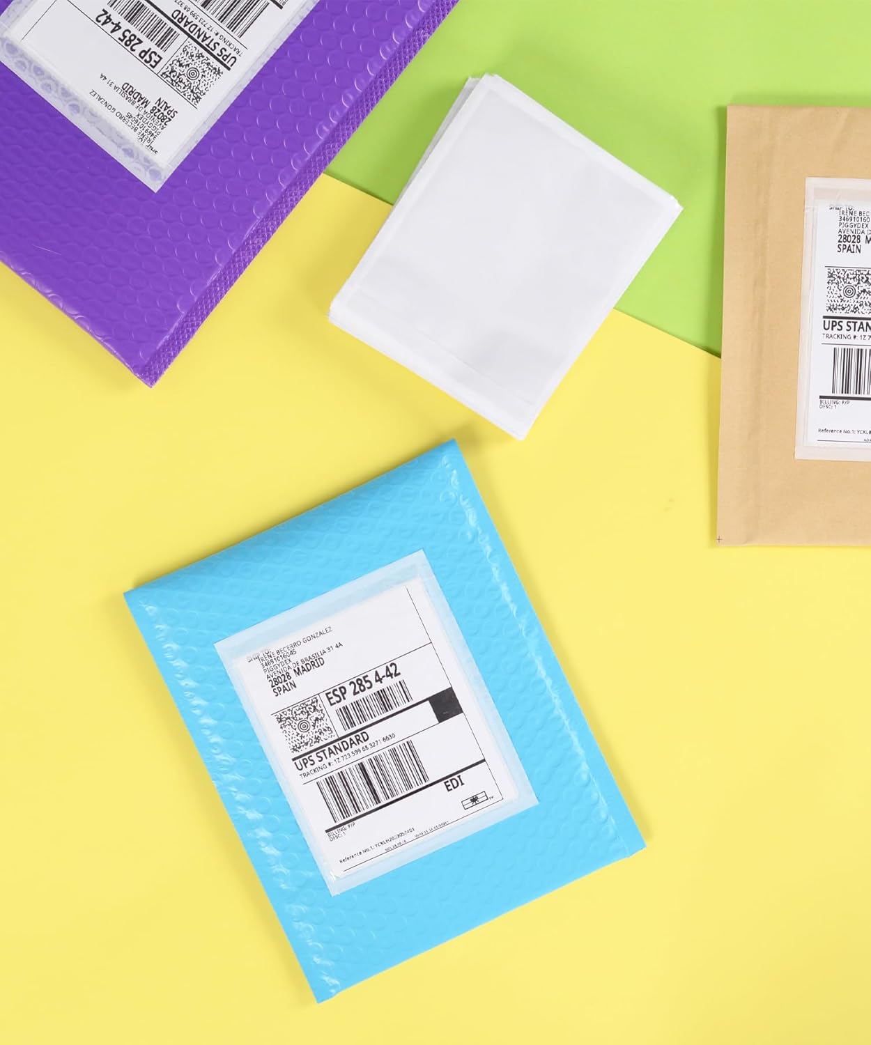 100 PCS 7.5"x 5.5" Clear Self-Adhesive Packing List Envelopes - Plastic Shipping/Mailing Pouch Enclosed Bags for Packing Slips Invoice Label