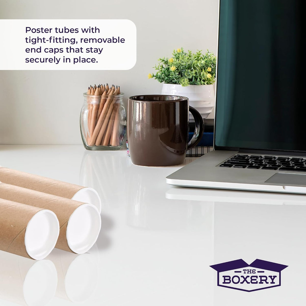 The Boxery Brown/Kraft Shipping, Storage, Posters, Arts, Crafts, Documents, Mailing Tubes 3 inch x 20 inch - 24 PACK, Made in the USA, Reusable and Recyclable