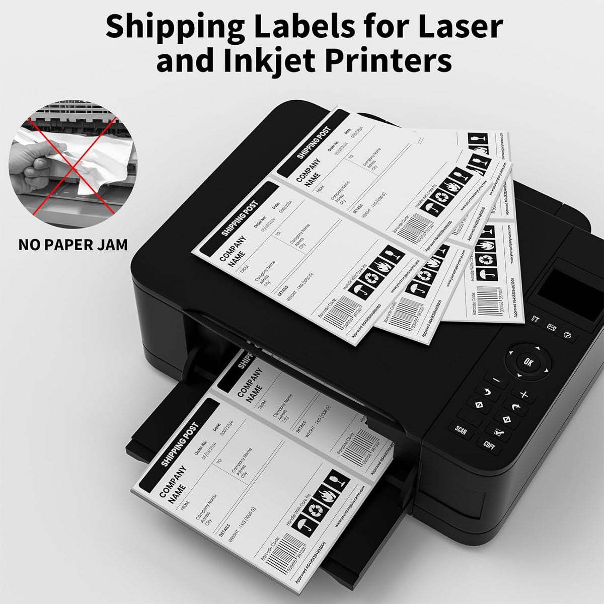 Half Sheet Shipping Labels,Self Adhesive Mailing Labels for Laser & Inkjet Printers,White 8.5x5.5 Half Page Label,400 Sheets