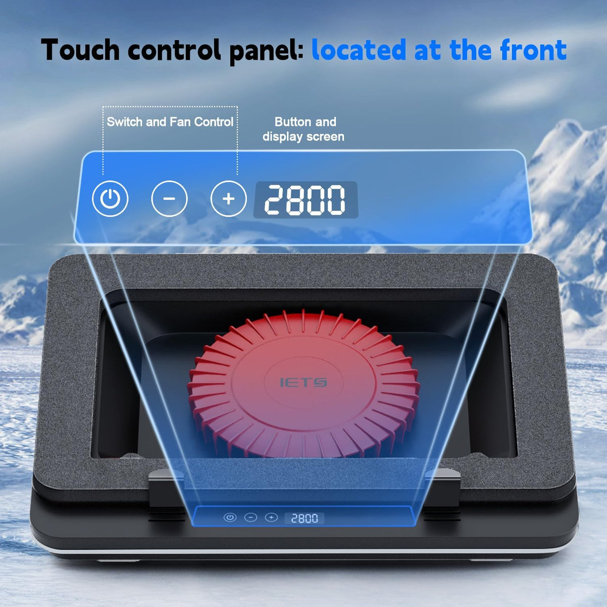 GT600 Laptop Cooling Pad Equipped with Gigantic Turbo-Fan(5.5inch Diameter),Sealed Foam for Rapid Cooling Gaming Laptop,14.1-19.3 inch Laptop Cooler with 3-Port USB Hub,Dust Filter,Touch Start
