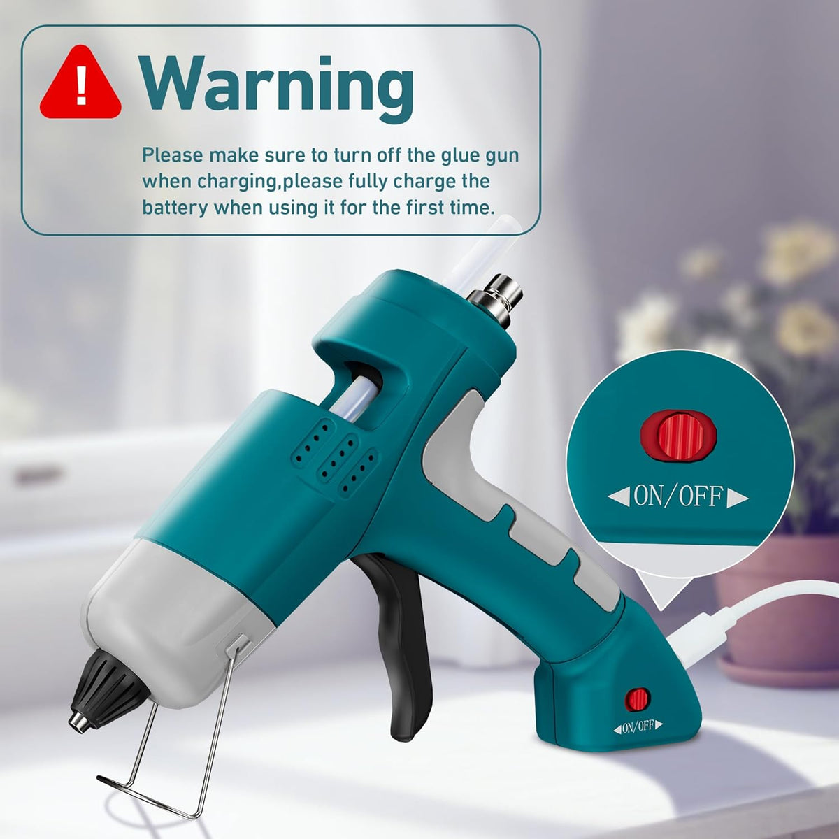 20W Cordless Hot Glue Gun with Type-C Charger,Fast Heating Mini Glue Gun and Sticks Set with 30 PCS Glue Sticks for DIY&Arts&Crafts,Home Repair
