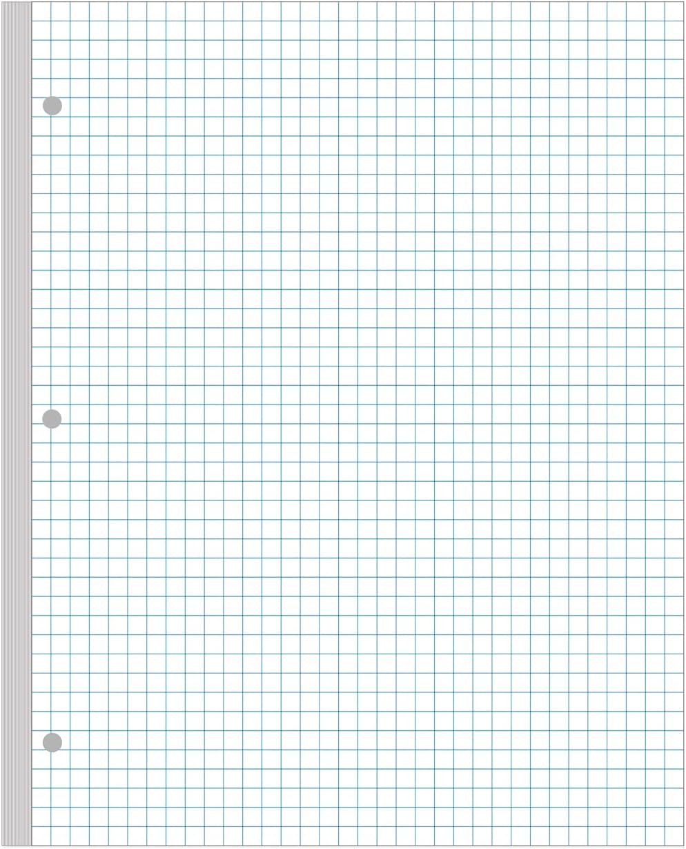 (2-Pack) A4 Grid Filler Paper, 3-Hole Graph Paper, 200Sheets / 400Pages Loose-Leaf Paper, 100gsm White Paper, 8.5'' x 11''