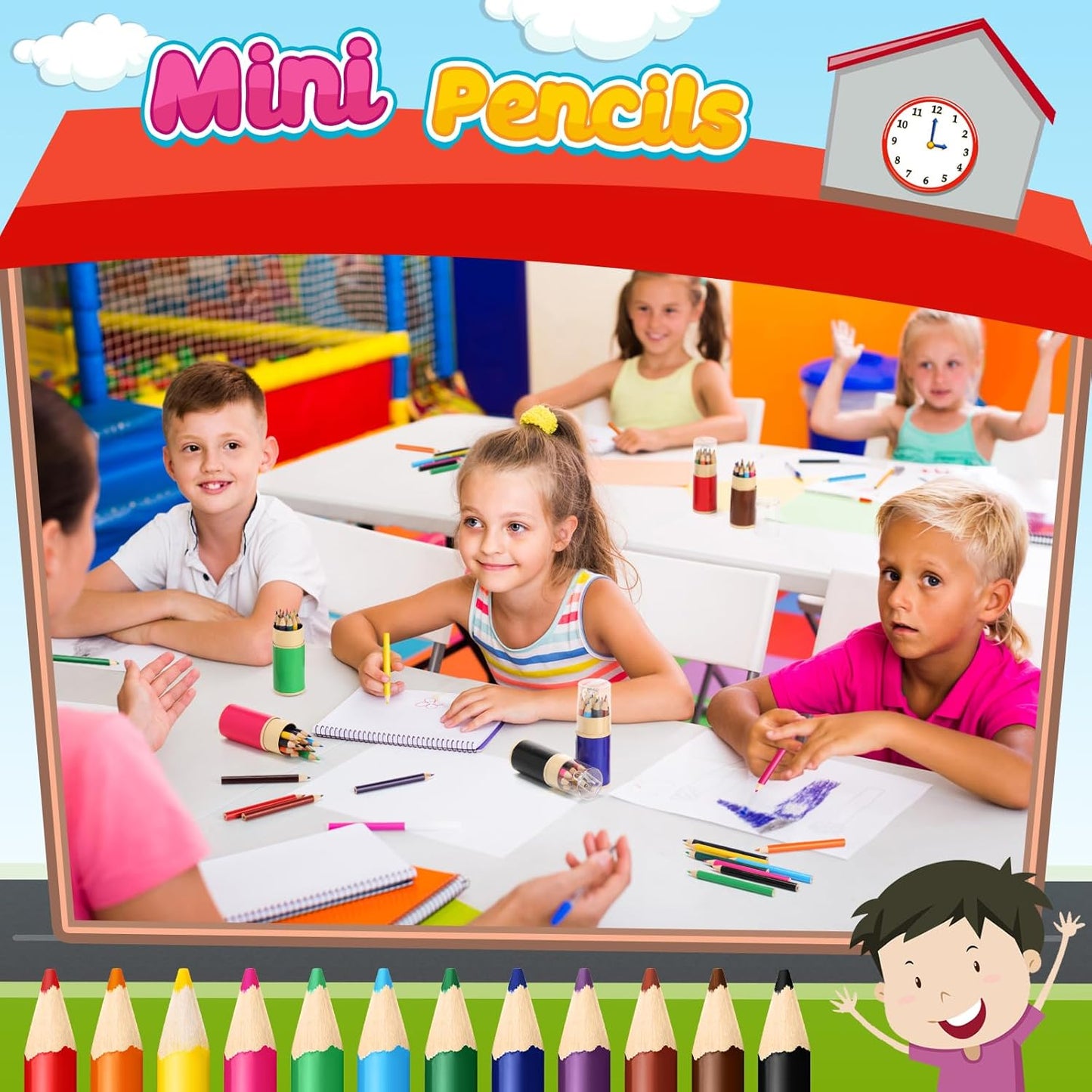 12 Sets Mini Drawing Colored Pencils Bulk with Sharpener for Kids 3.5" Small 12 Colors Travel Colored Portable Pencil Set Back to School Gifts for Students Adults Art Painting Classroom
