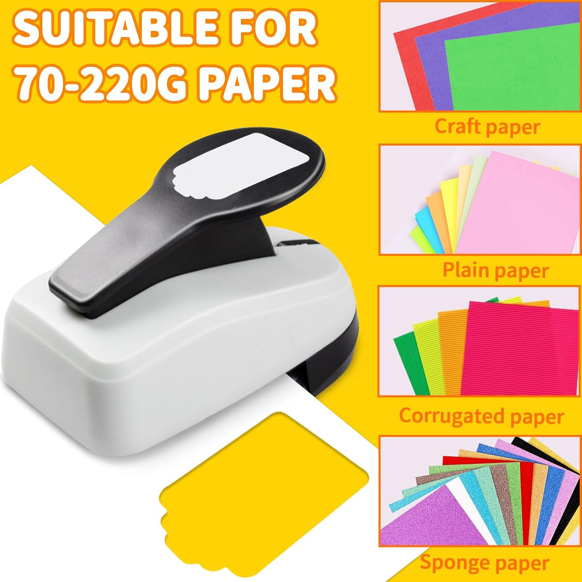 HKKYO 2 inch Tag Punch, Paper Punches, Tag Punches for Paper Crafts, Hole Puncher for Tags, Gift Tag Punch, Craft Punches for Paper Crafts, Tag Cutter Punch, tag Maker