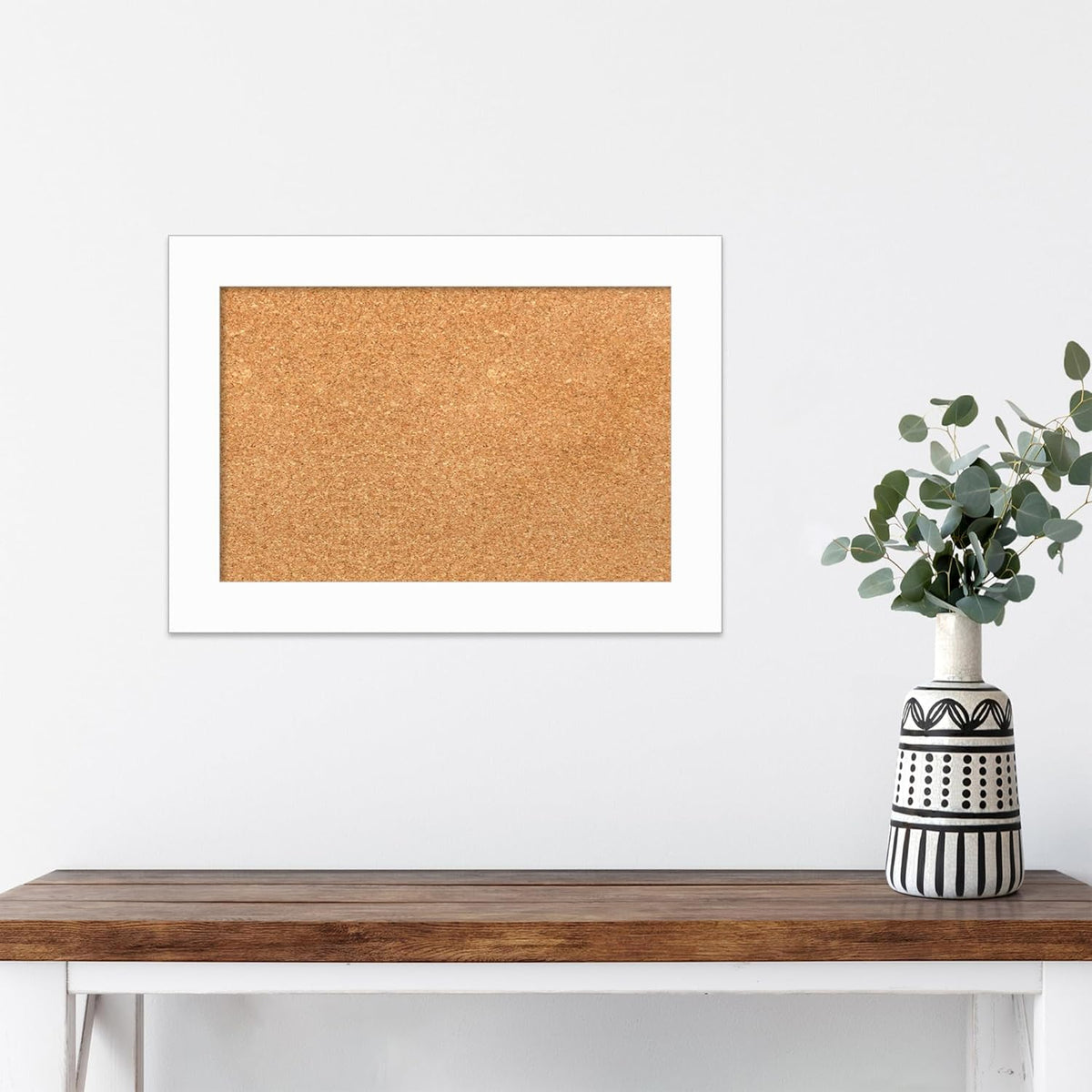 Amanti Art Natural Cork Board for Wall, 15x21 Vision Board with White Frame, Small Corkboard Office Decor for Home Organization, Casual Corkboard Pinboard to Display Items for Home Organization in