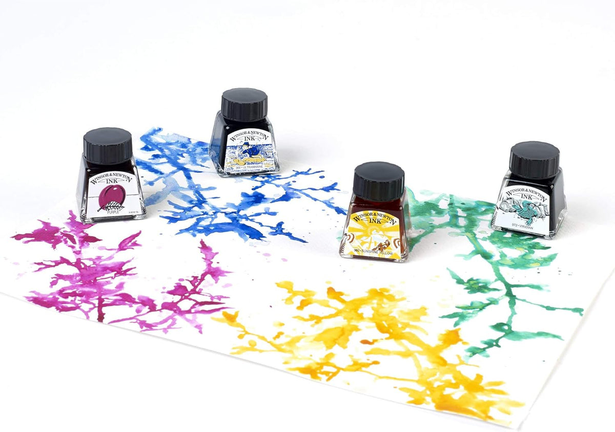 Winsor & Newton, Deep Red Drawing Ink, 14ml Bottle, Acrylic