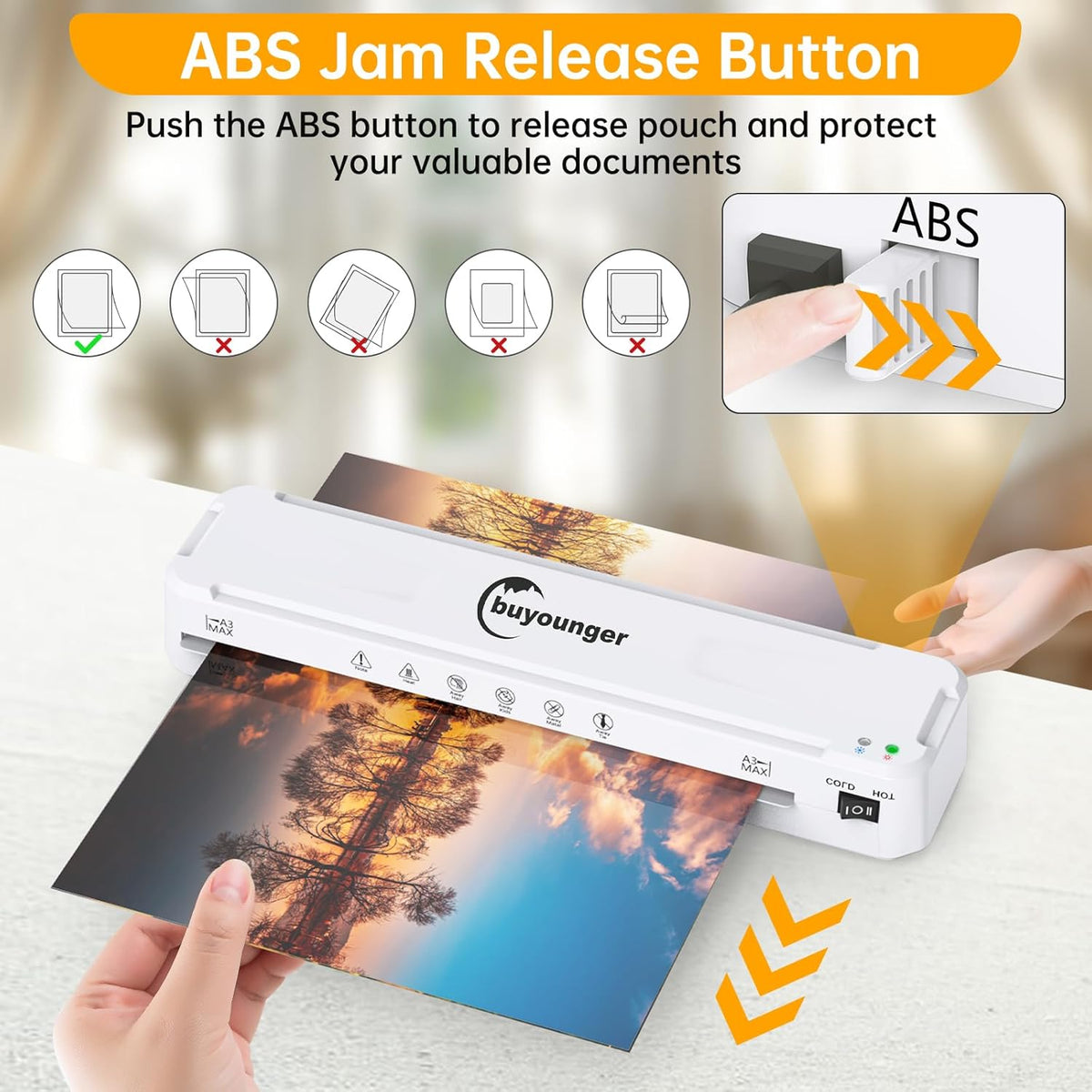 Laminator Machine, A3 Laminator Machine with 30 Laminating Sheets, 13 Inch Laminating Machine with Fast Warm-up for A3/A4/A5/A6, Thermal and Cold 11X17 for Home School Office