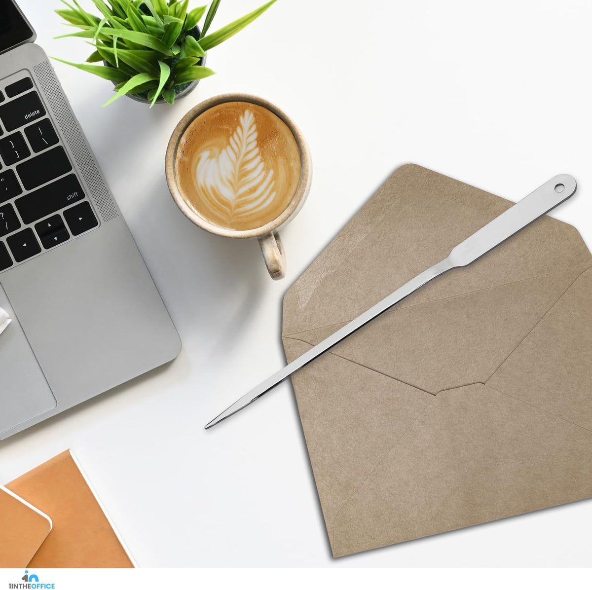 1InTheOffice Letter Opener, Stainless Steel Envelope Opener, Stainless Steel Hand Envelope Slitter (4 Pack)