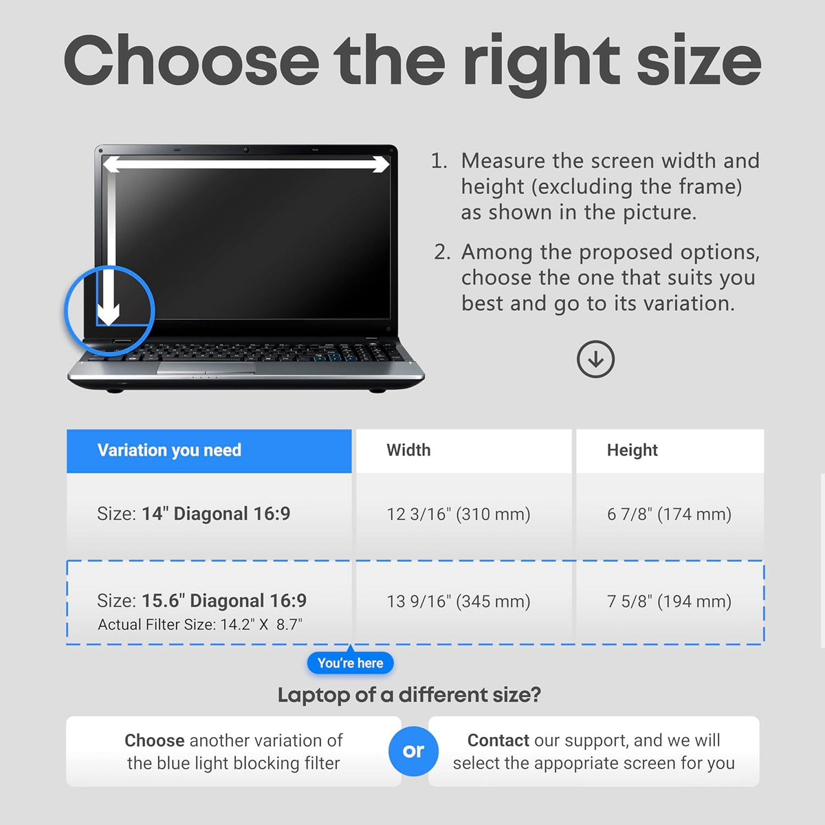 VINTEZ Blue Light Screen Protector for 15.6 Inch Computer Monitor and Laptop β Anti-UV Blue Light Blocking Film for Desktop PC, Eye Protection Filter, 14.2" x 8.7", 2 Pack