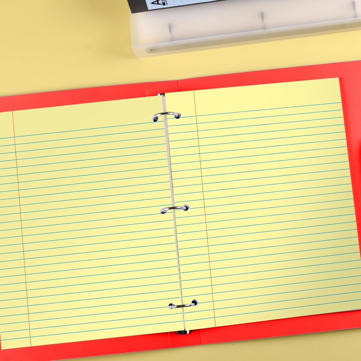 KAISA Loose Leaf Notebook Paper, Wide Ruled, 300 Sheets Per Lined Paper, 8" x 10.5", 3 Hole Punched for 3 Ring Binder, Canary, Made In USA