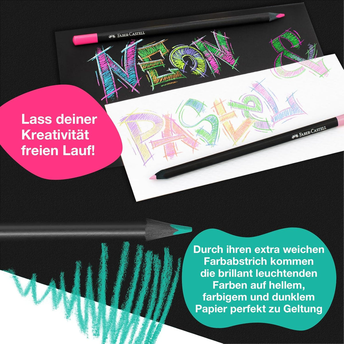 Faber-Castell Black Edition Colored Pencils: 12 Classic