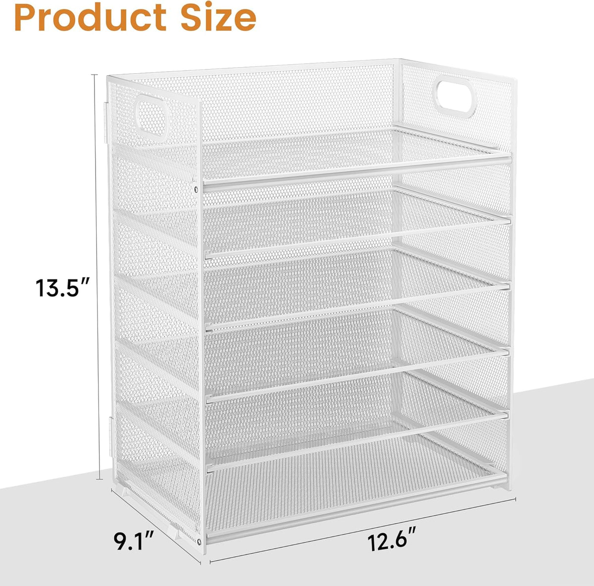 Subekyu 6-Tier Desk Paper Organizer, Desktop File Letter Tray with Handle, Document Sorter and Accessories Holder for Office, Home and School Workspace Organizers, White - 2 Pack