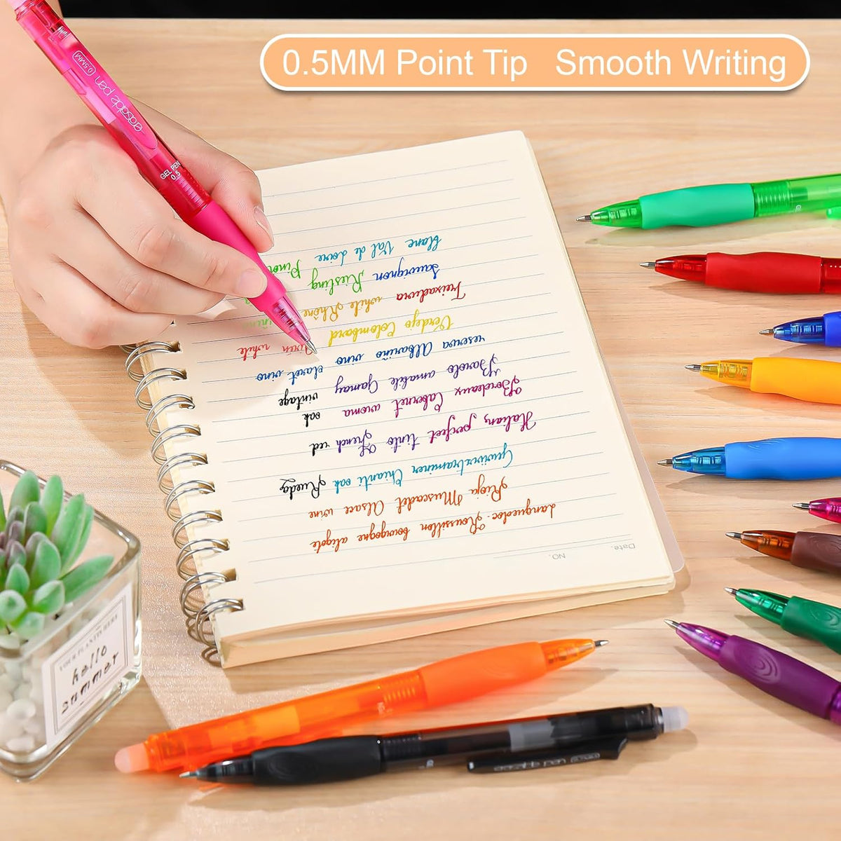 USUAL Erasable Gel Pens Erasable Colored Pens Fine Point 0.5mm Erasable Pens Make Mistakes Disappear Retractable Erasable Gel Pens for Drawing Writing School Office Supplie (Black&Blue)