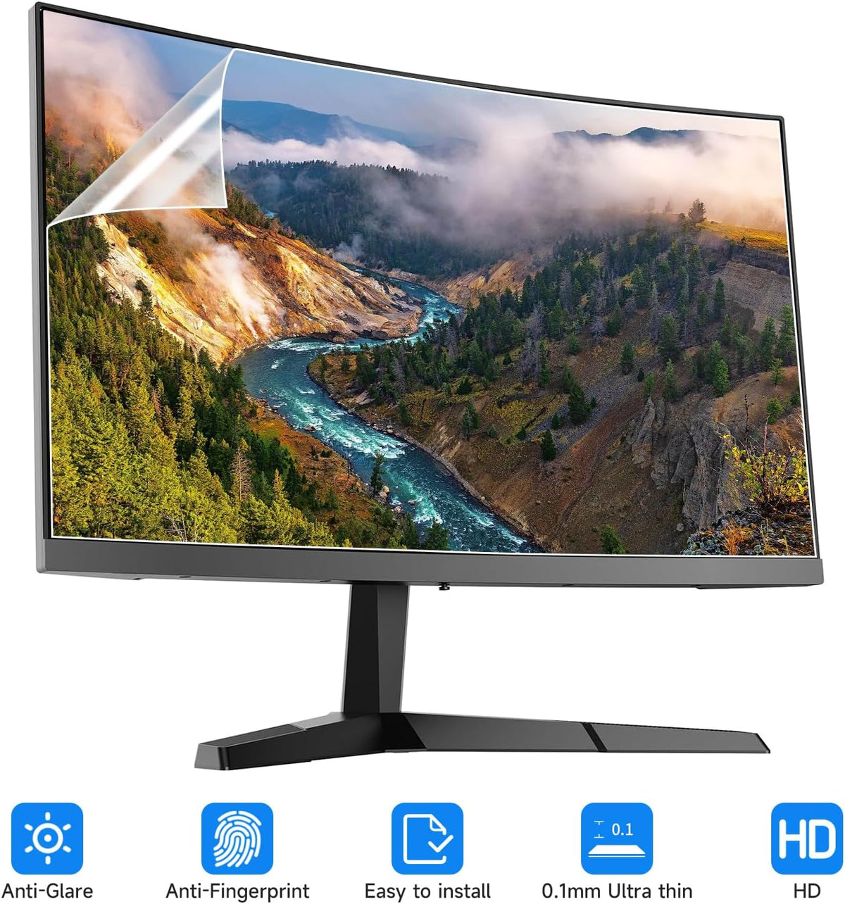 2 Pack 24 Inch 16:10 Display Anti Glare Computer Screen Cover, Eye Protection Matte Anti Scratch Anti Glare Film for 24'' Computer Widescreen Monitor