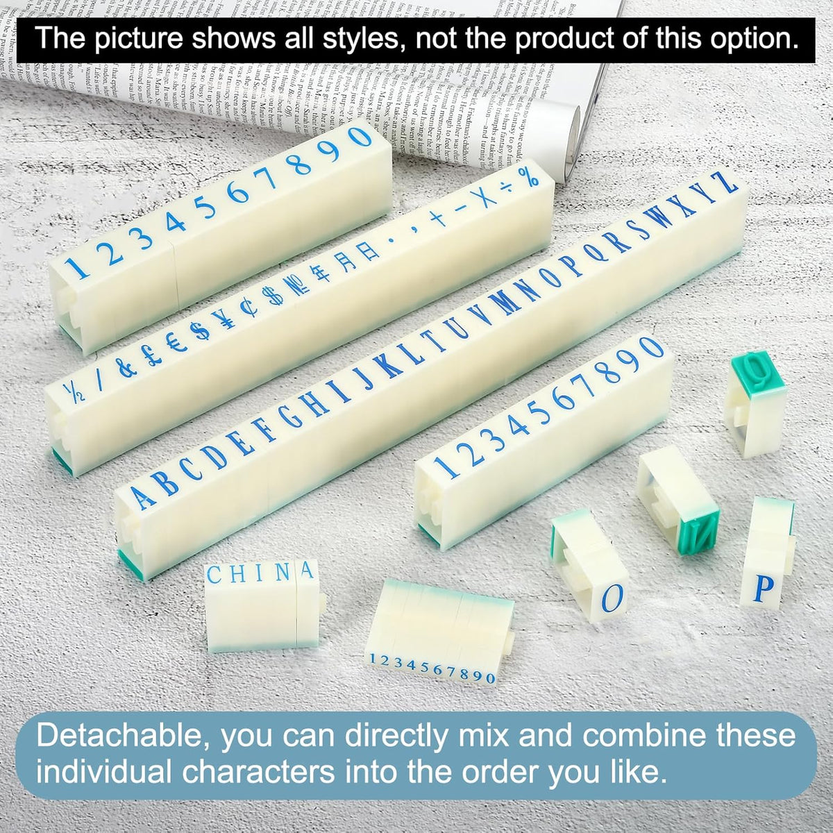 PATIKIL Detachable Number Stamp, 17mm Plastic 9 Digits Font Size 1 Numeral 0-9 Combination Set for Card Tag Scrapbook Craft Making Teaching