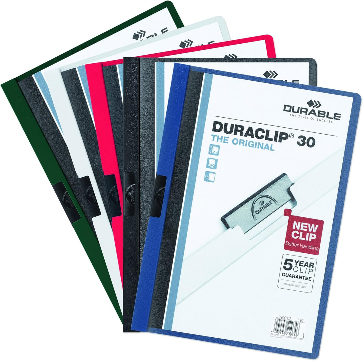 Durable Report Cover with DURACLIP - Letter-Size - Holds Up to 30 Pages - Clear Cover in Red - 25 Per Box