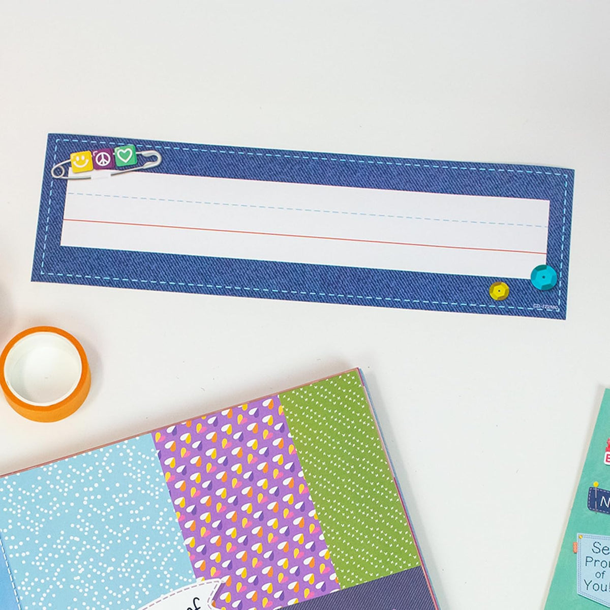 Carson Dellosa Crafty and Cool 36PC Name Labels for Kids, Tags for Labeling Classroom, School Supplies, Desk Organizer, and Locker Organization, Teacher Decor