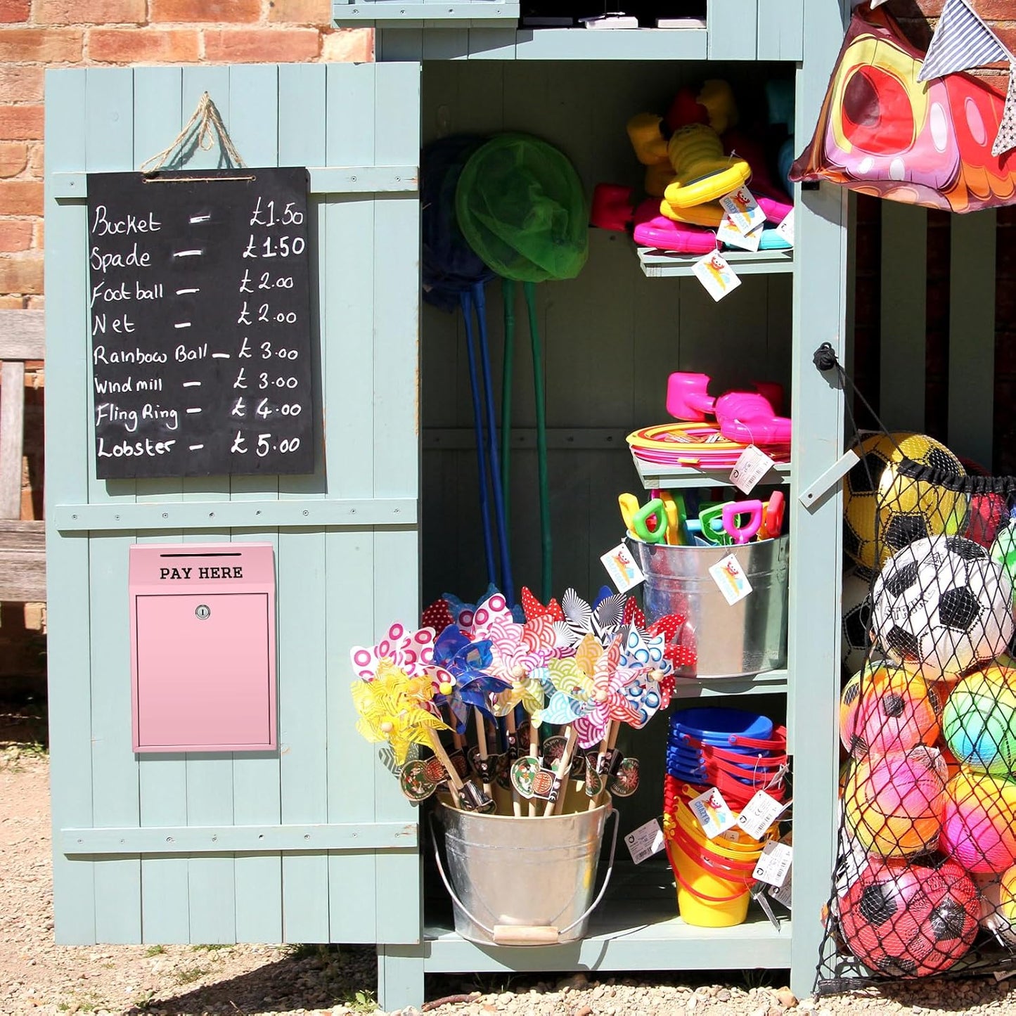 Safe Cash Box Money Collection Metal Donation Box with Lock Wall Mount Pre Drilled Mailbox Delivery Ballot for Home Office Outdoor Self Serve Stand(Pink,11.8 x 8.6 x 4.7 Inch)