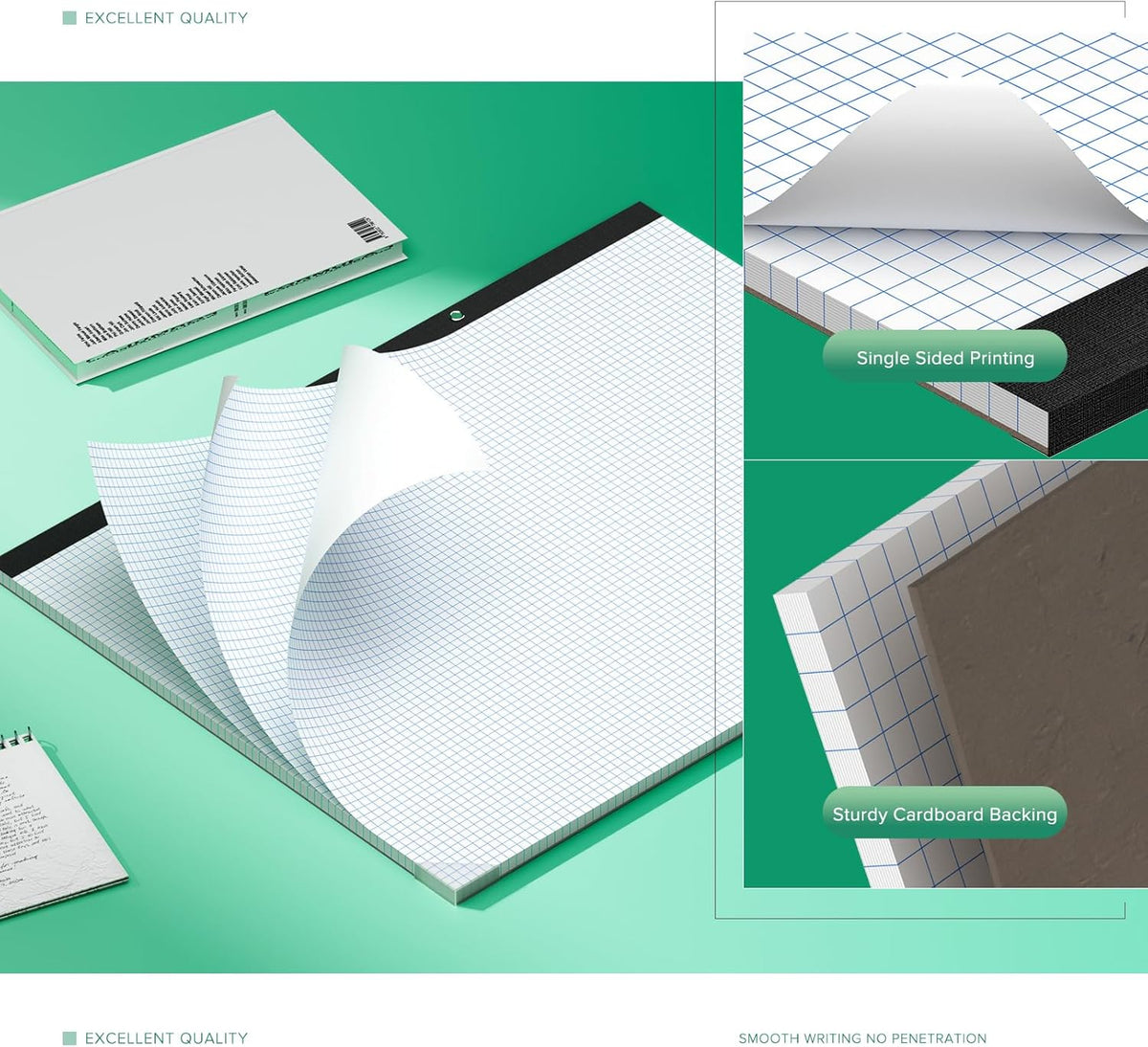 Large Graph Paper 22x17, 50 Sheets Large Engineering Graph Paper 22'' x 17'', 4x4, 100GSM Large Grid Paper Pad with Sturdy Back, Blueprint Sketching, Perforated Drafting Pad for Designer School Office