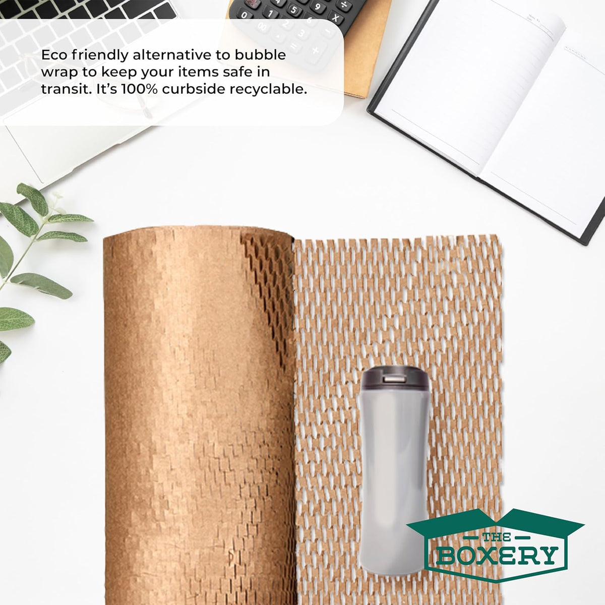 The Boxery Honeycomb Packing Paper 15”x3600” (300’) Self Dispensed Box, Cushioning Wrap, Box Filler, Void Filling, Shipping & Moving Supplies, Alternative to Plastic Bubble|Eco Friendly-Small Business