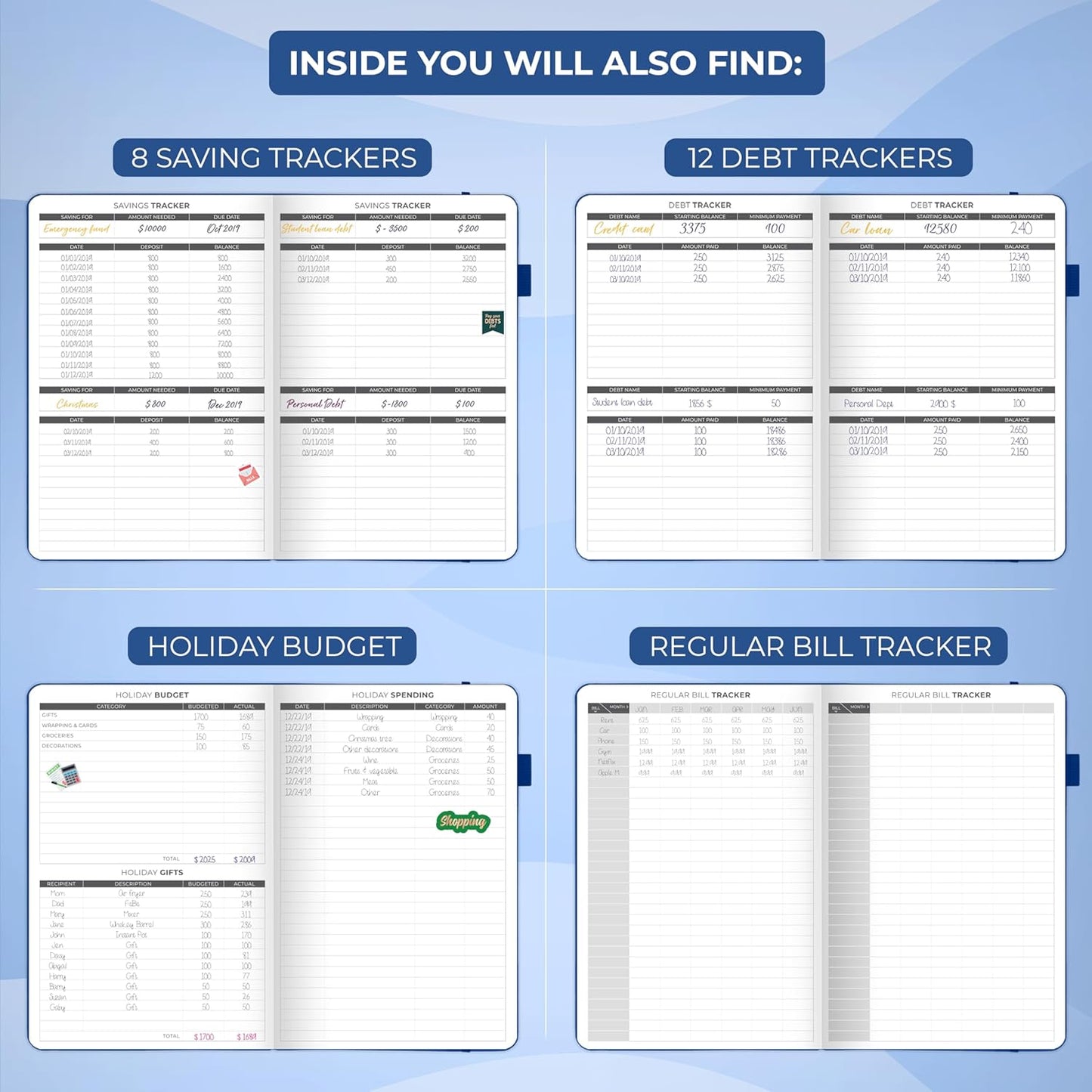Clever Fox Budget Planner - Expense Tracker Notebook. Monthly Budgeting Organizer, Finance Logbook & Accounts Book, Bill Tracker, A5 (Royal Blue)