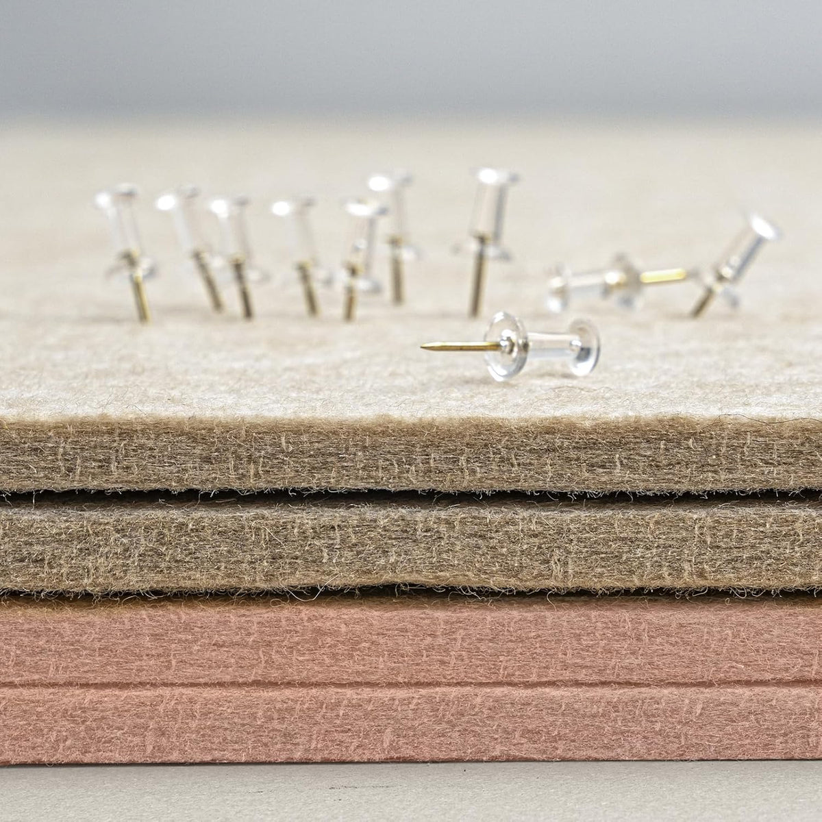 Bulletin Board, 36 x 24 Inches Felt Pin Board - Decorative Cork Alternative for Wall, 3' x 2' Foldable Picture Self-Adhesive Vision Prayer Board With 20 Pushpins - Mauvey Pink