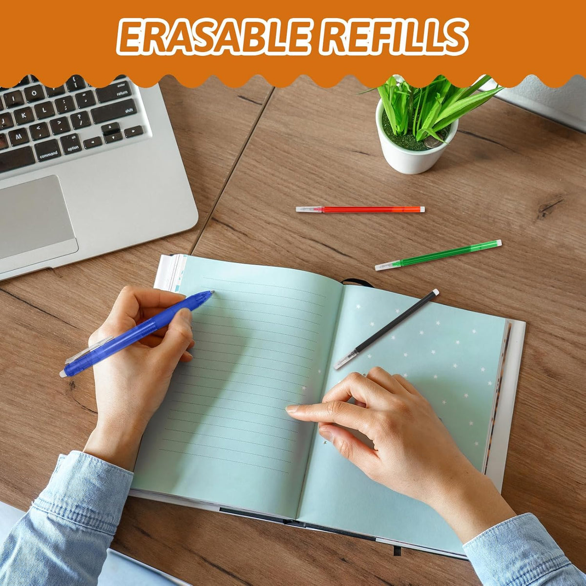 0.7 mm Erasable Gel Ink Pen Refills Compatible with Frixion Friction, Smooth Writing Multicolor Retractable Fine Point Pen Refill for School Office Home Art (4 Colors, 40)