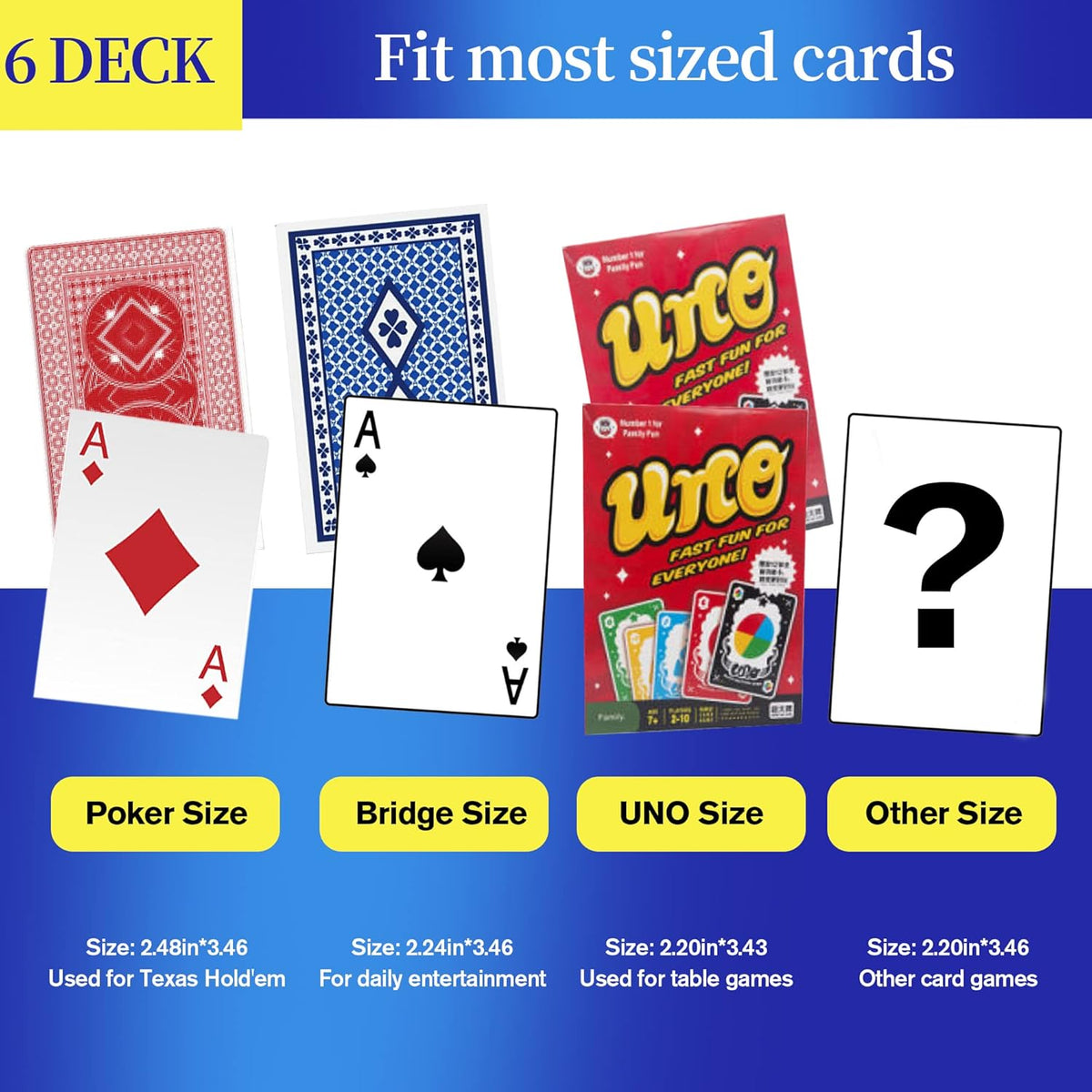 Automatic Card Shufflers 2/6 Deck (Playing Cards Included) - Battery-Operated Electric Shuffler Heavy Duty - Great for Casino, Home & Tournament Use for UNO, Blackjack, Texas Hold'em, Phase 10