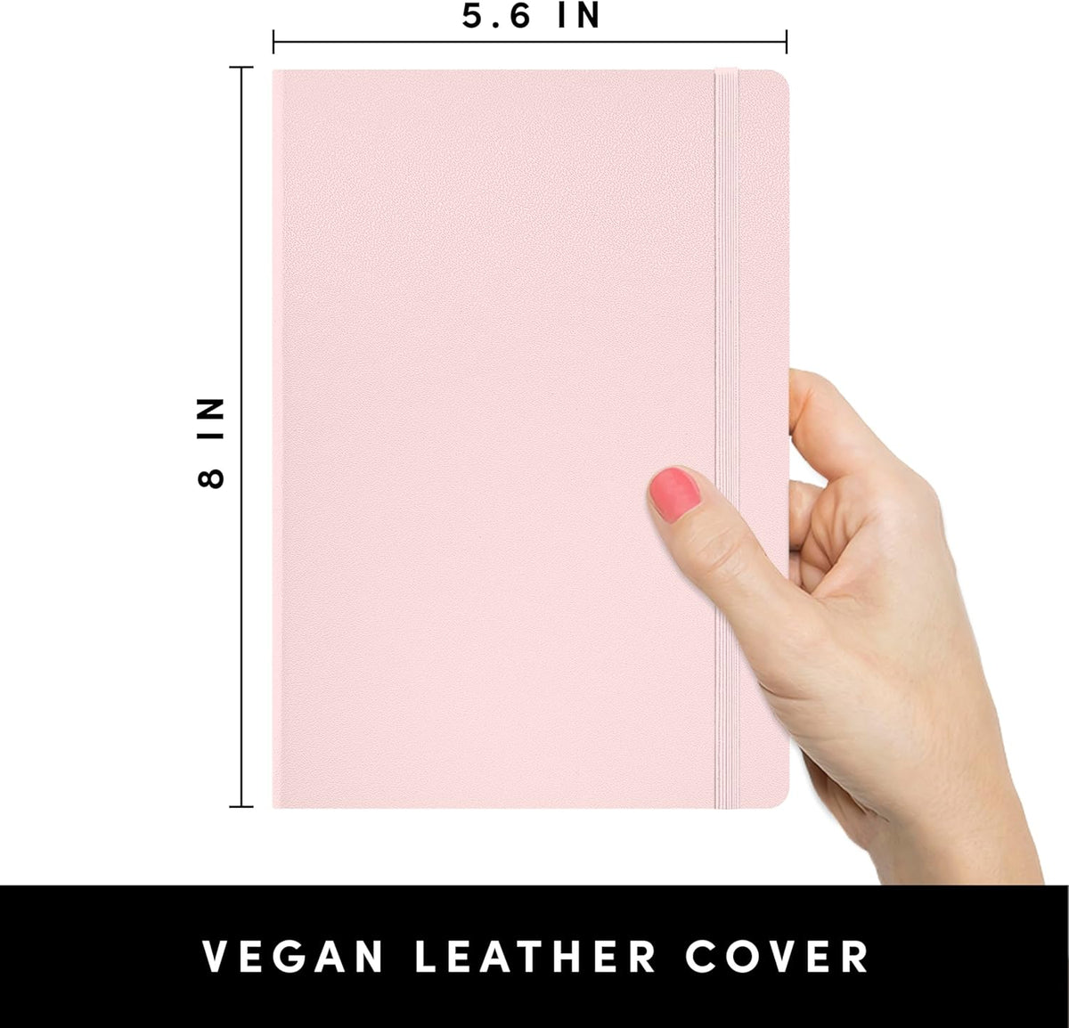 PAPERAGE Graph Paper Journal Notebook, (Blush), 160 Pages, Medium 5.6 in x 8 in - 100 GSM Thick Paper β Hardcover Grid Notebook for Work or School